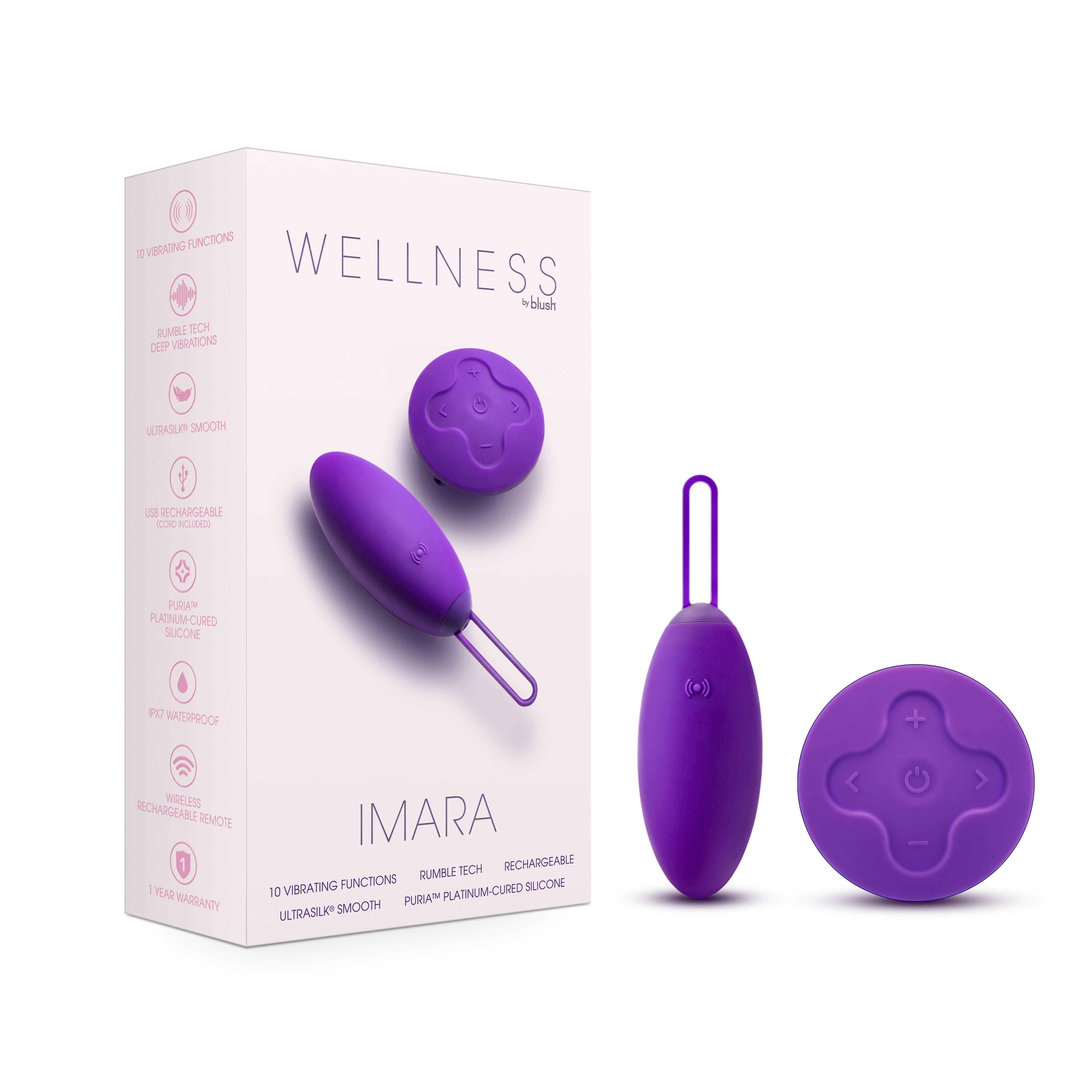 Wellness By Blush? / Imara Vibrating Egg With Remote UltraSilk? Vibrator - Made with Puria? Silicone