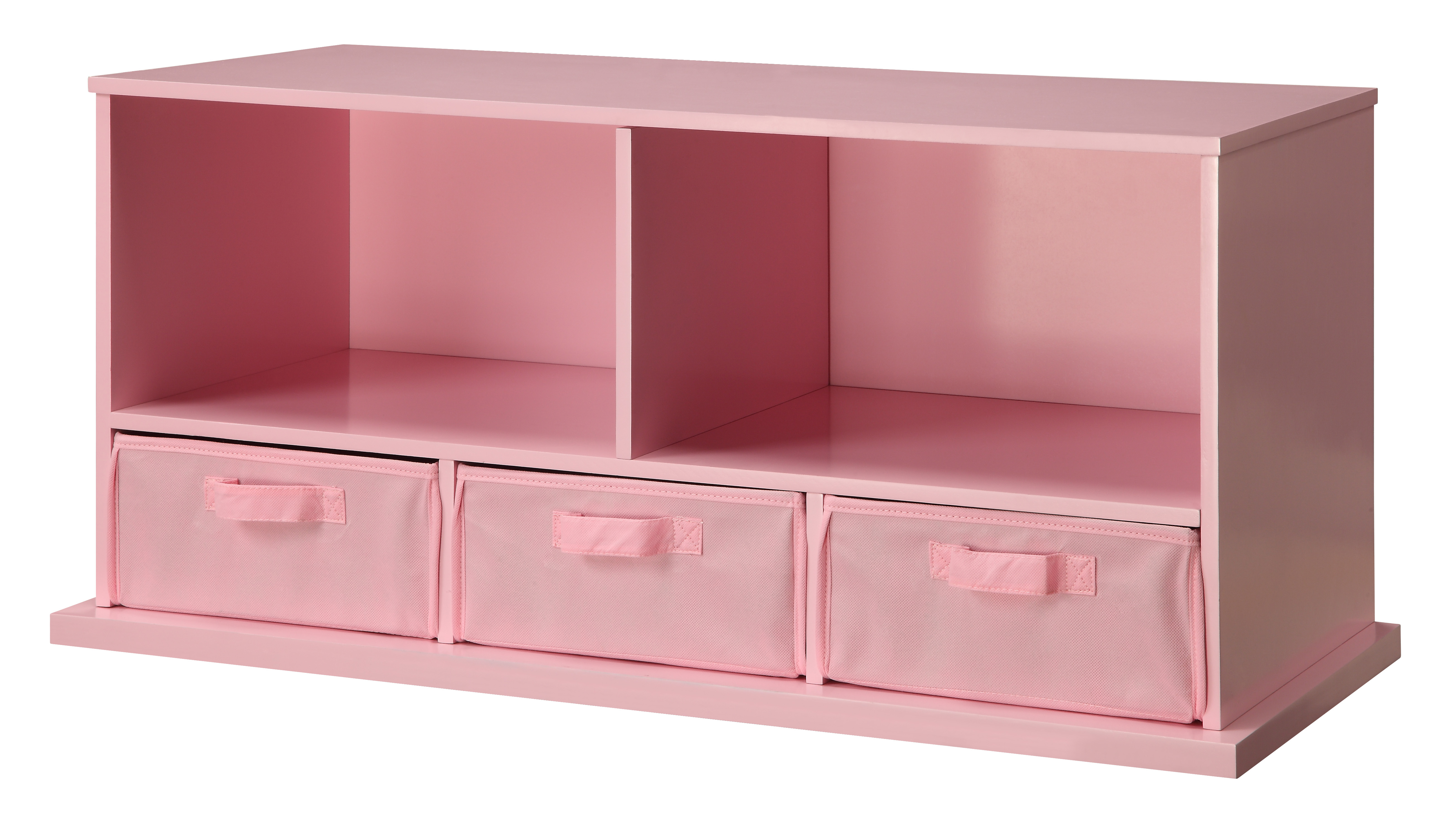 Stackable Shelf Storage Cubby with Three Baskets - Pink