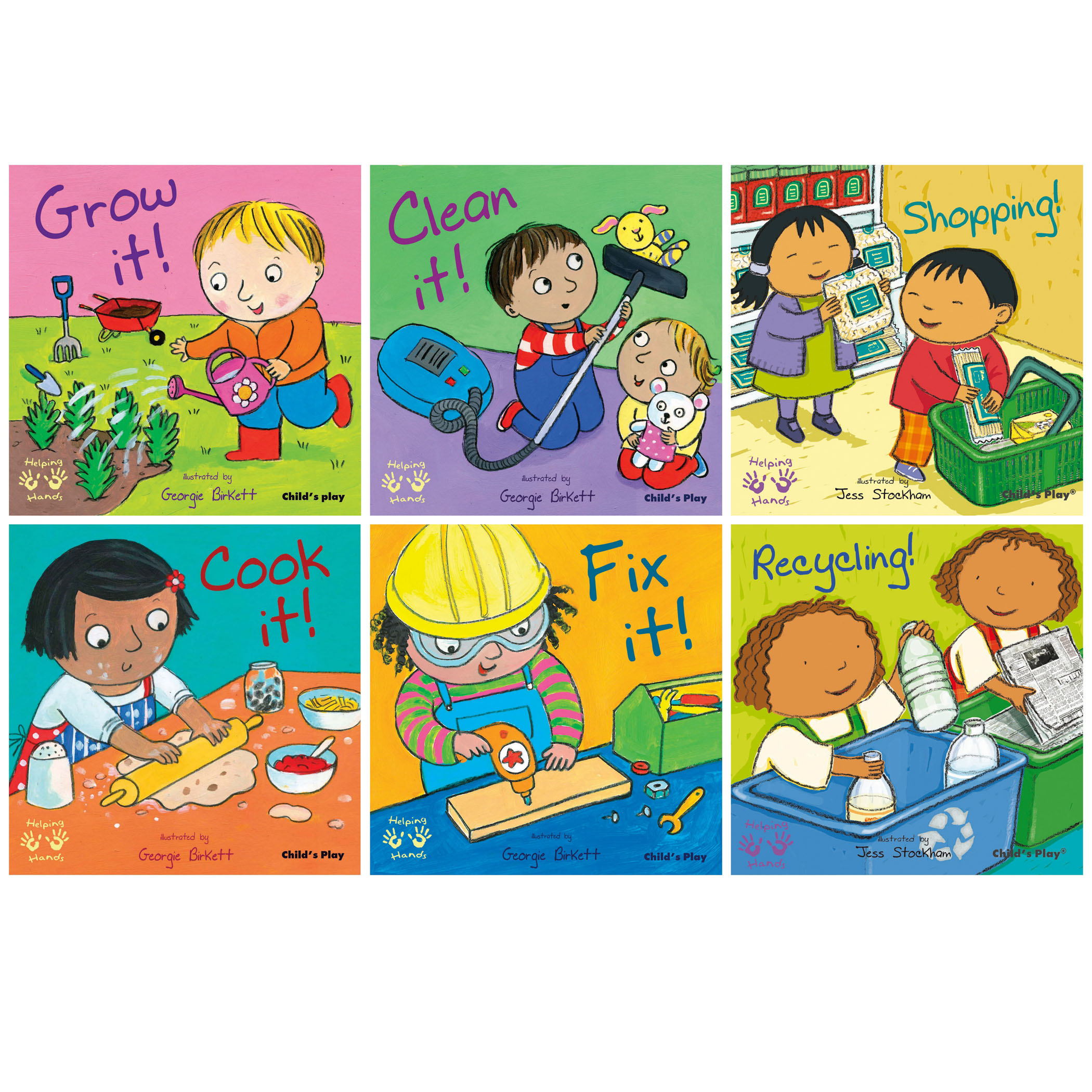 Child's Play Books Helping Hands Board Books, Set of 6