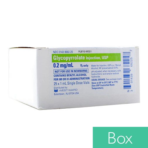 Glycopyrrolate 0.2mg/ml 1ml Single Dose Vial - 25/Box