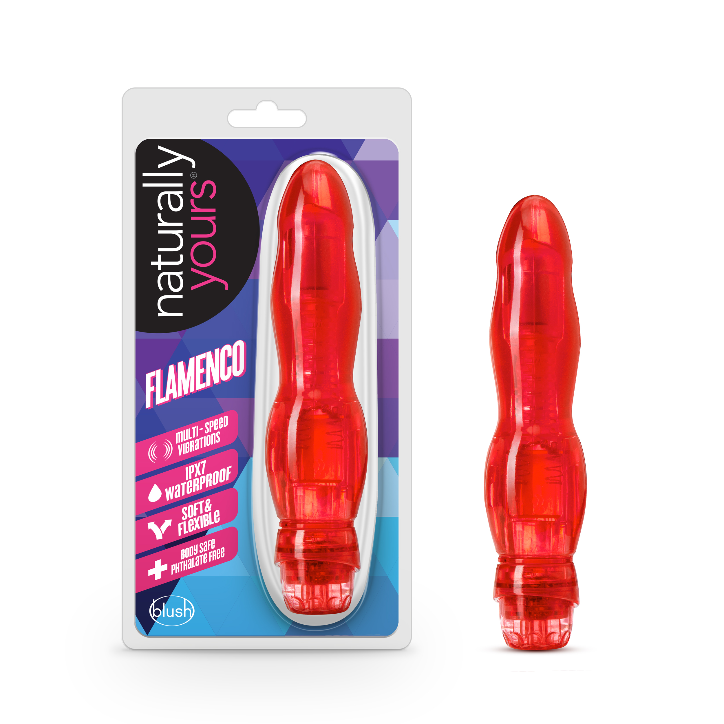 Blush Naturally Yours Flamenco Red 6.75-Inch Vibrator