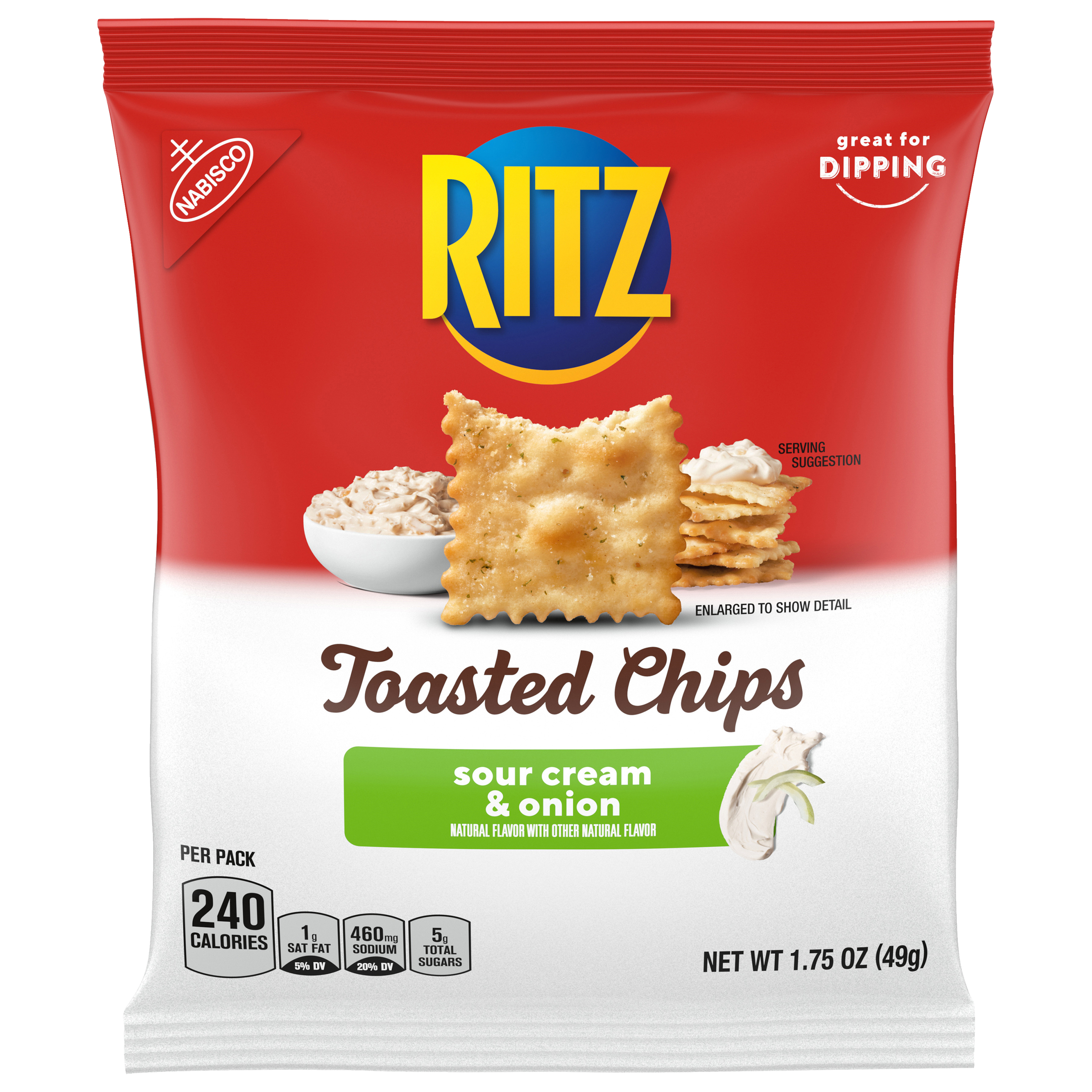 RITZ Chips Sour Cream & Onion Single Serve Bag 60/1.75 OZ