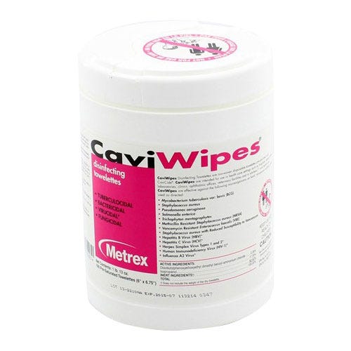 Caviwipe Germicidal Wipe 6" x 6-3/4" Large 160/Container