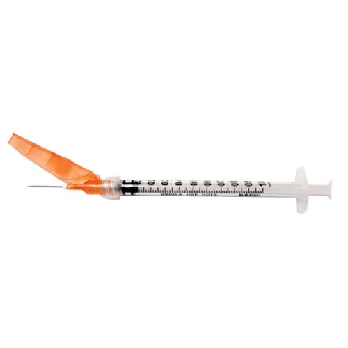 Secure Touch® 1cc Safety Syringe with 25G x 5/8" Safety Needle - 50/Box