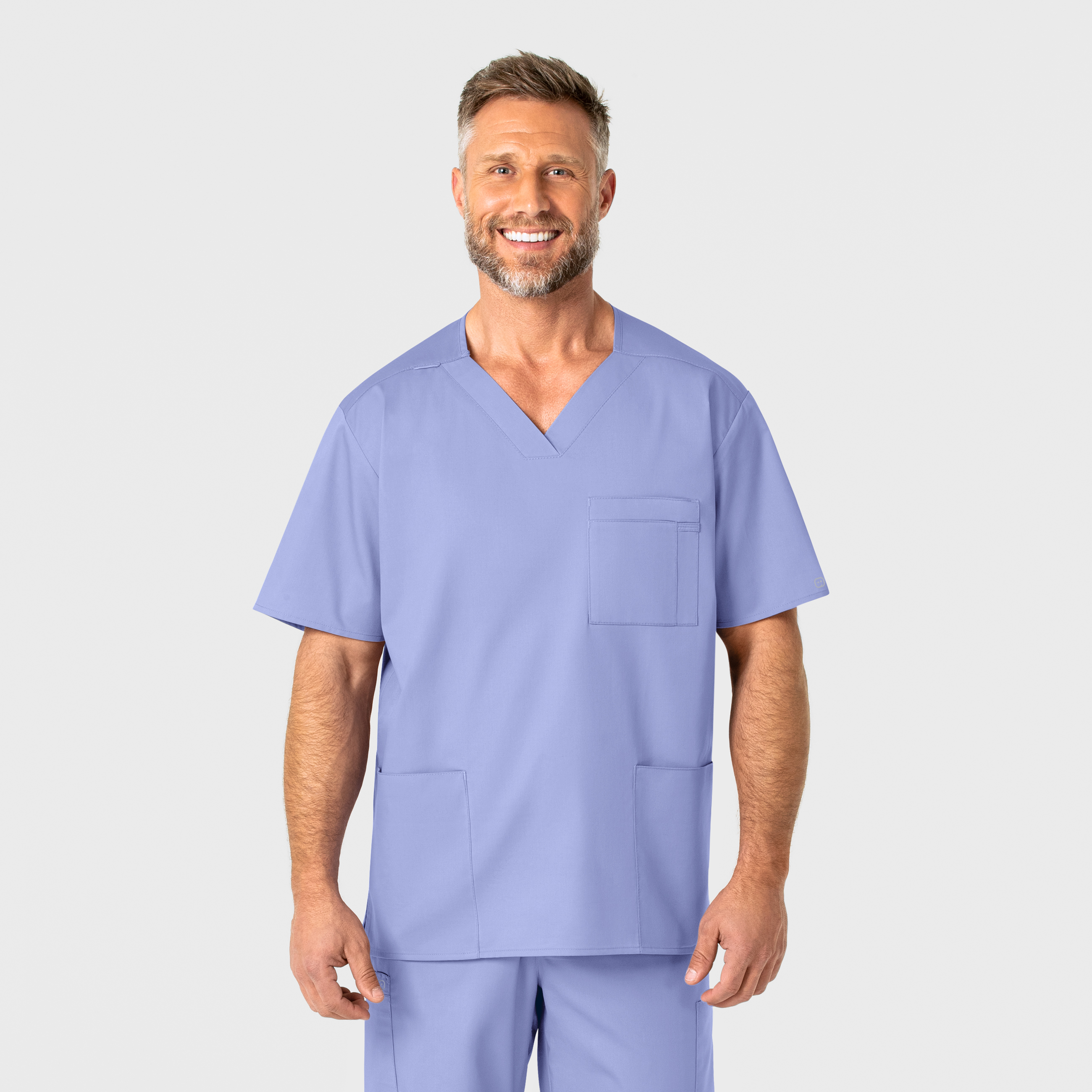WORK 103 Men‘s 4-Pocket V-Neck Scrub Top-Wonder Wink