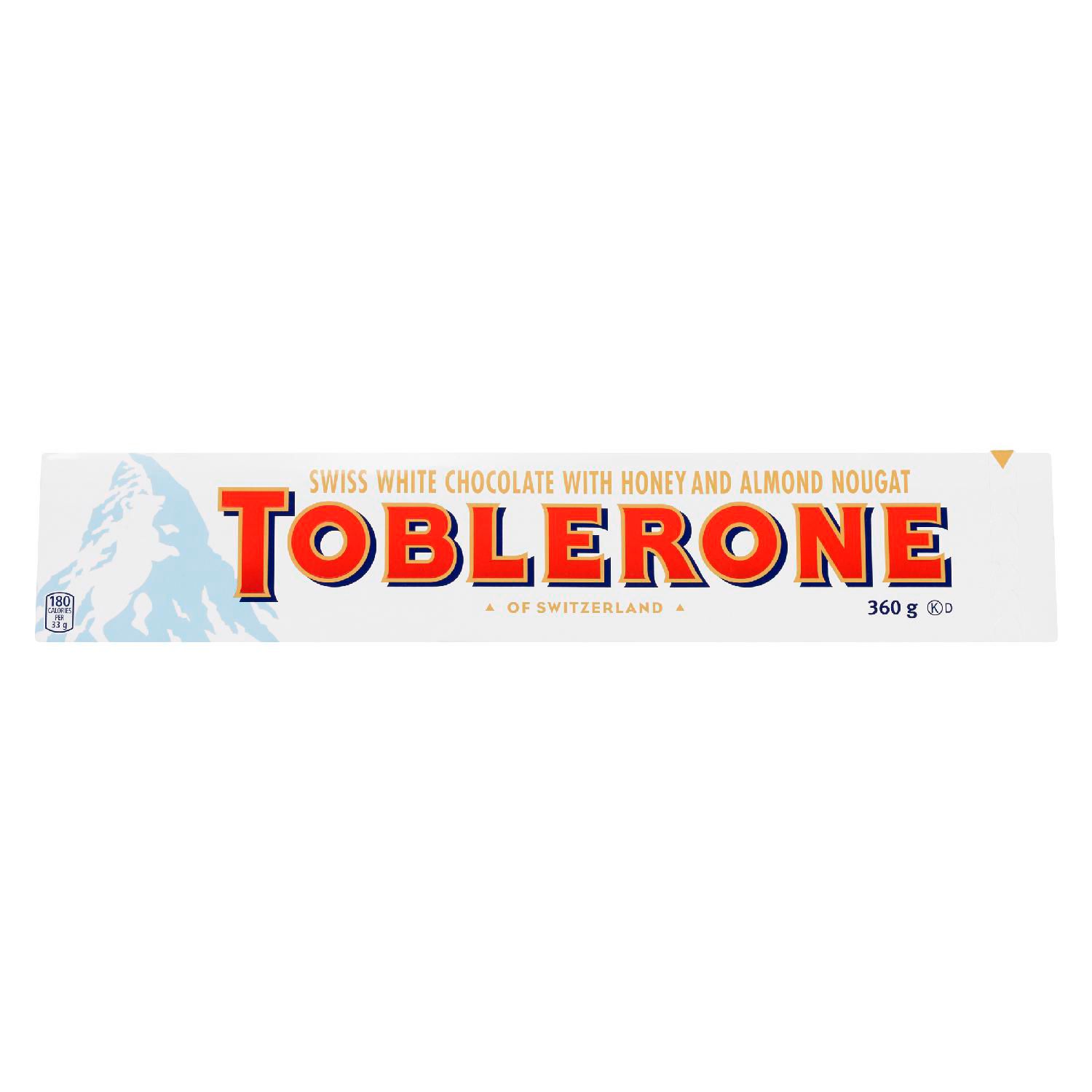TOBLERONE White Chocolate with Honey and Almond Nougat Bar (360 g)-0