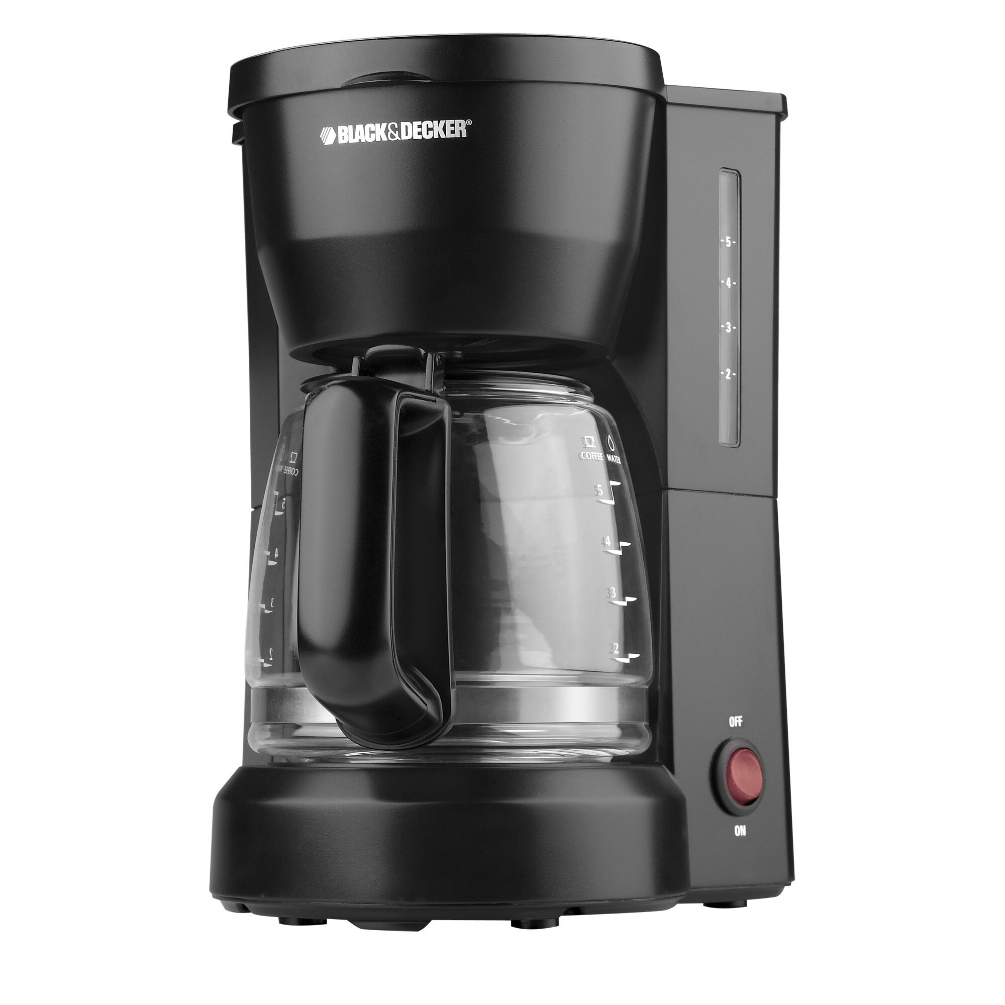 Profile of 5 cup coffee maker.