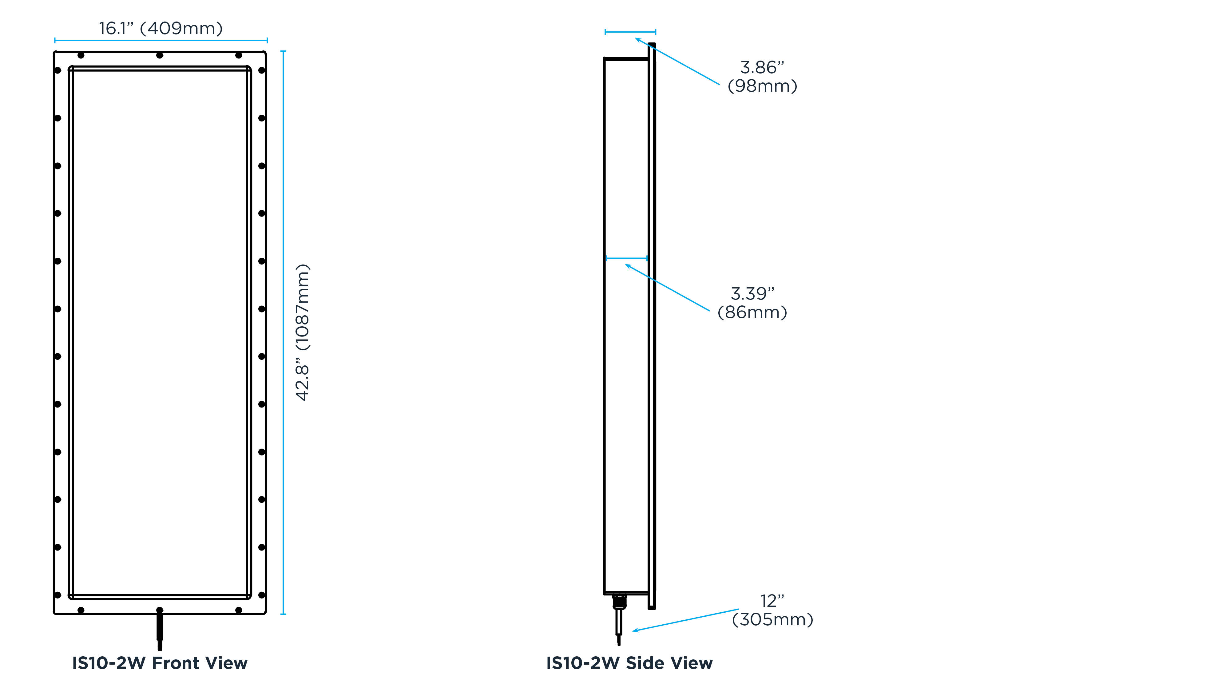 IS10-2W Dimensional Drawings