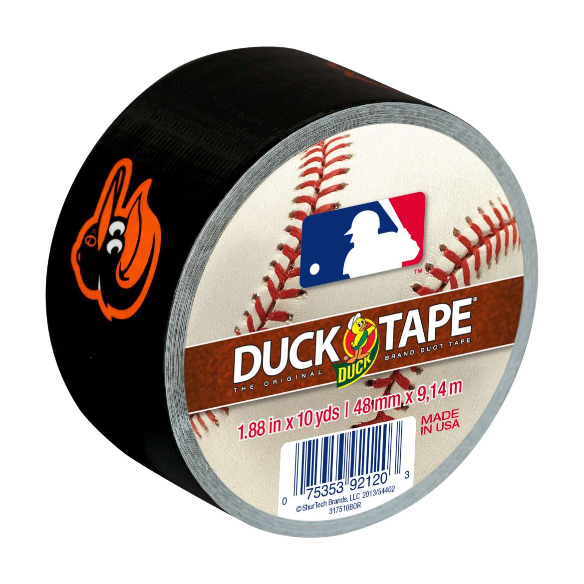 MLB Licensed Duck Tape® Brand Duct Tape - Baltimore Orioles, 1.88 in. x 10 yd. Image