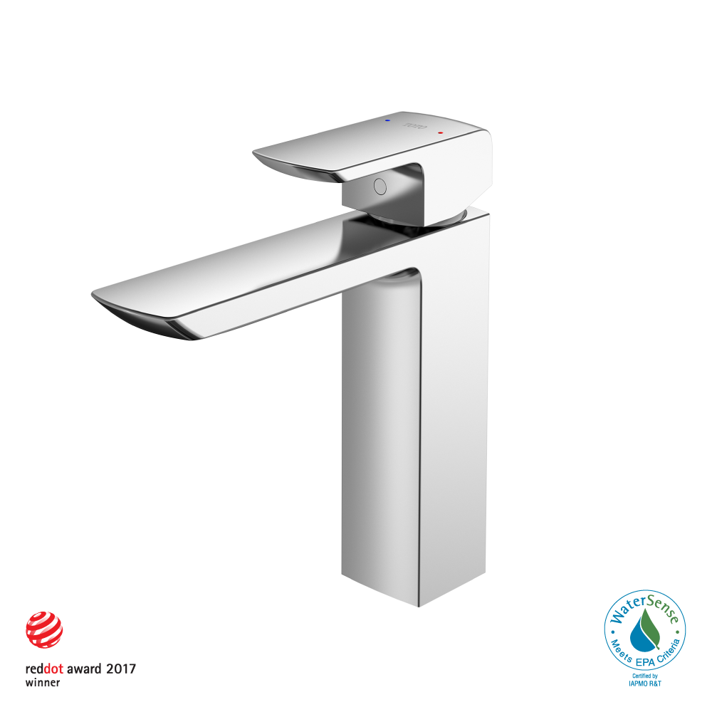 TOTO GR 1.2 GPM Single Handle Semi-Vessel Bathroom Sink Faucet with COMFORT GLIDE Technology, Polished Chrome, Brass, TLG02304U#CP