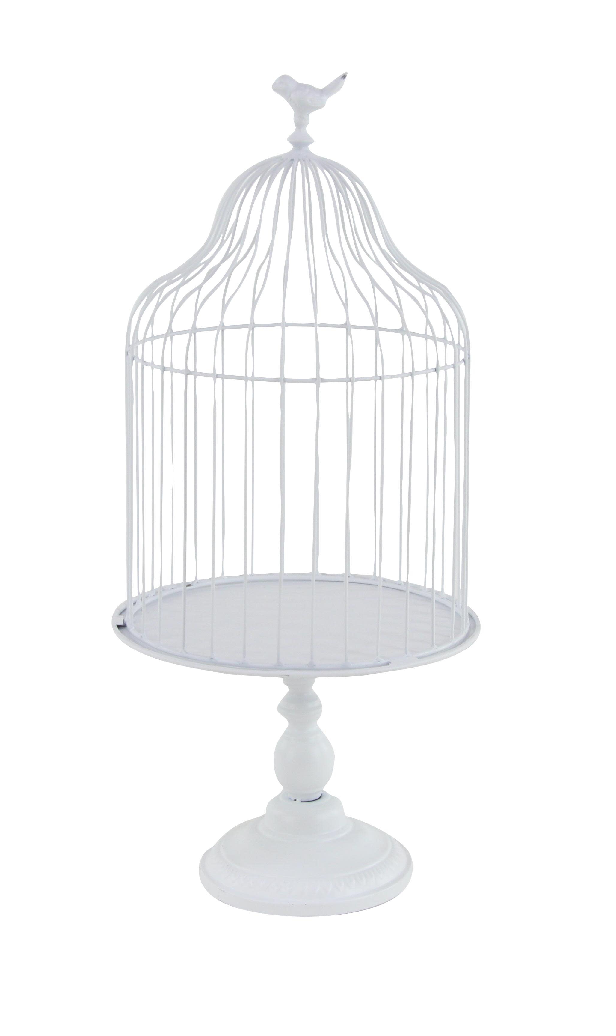 White Metal  Birdcage, 13" x 13" x 28"