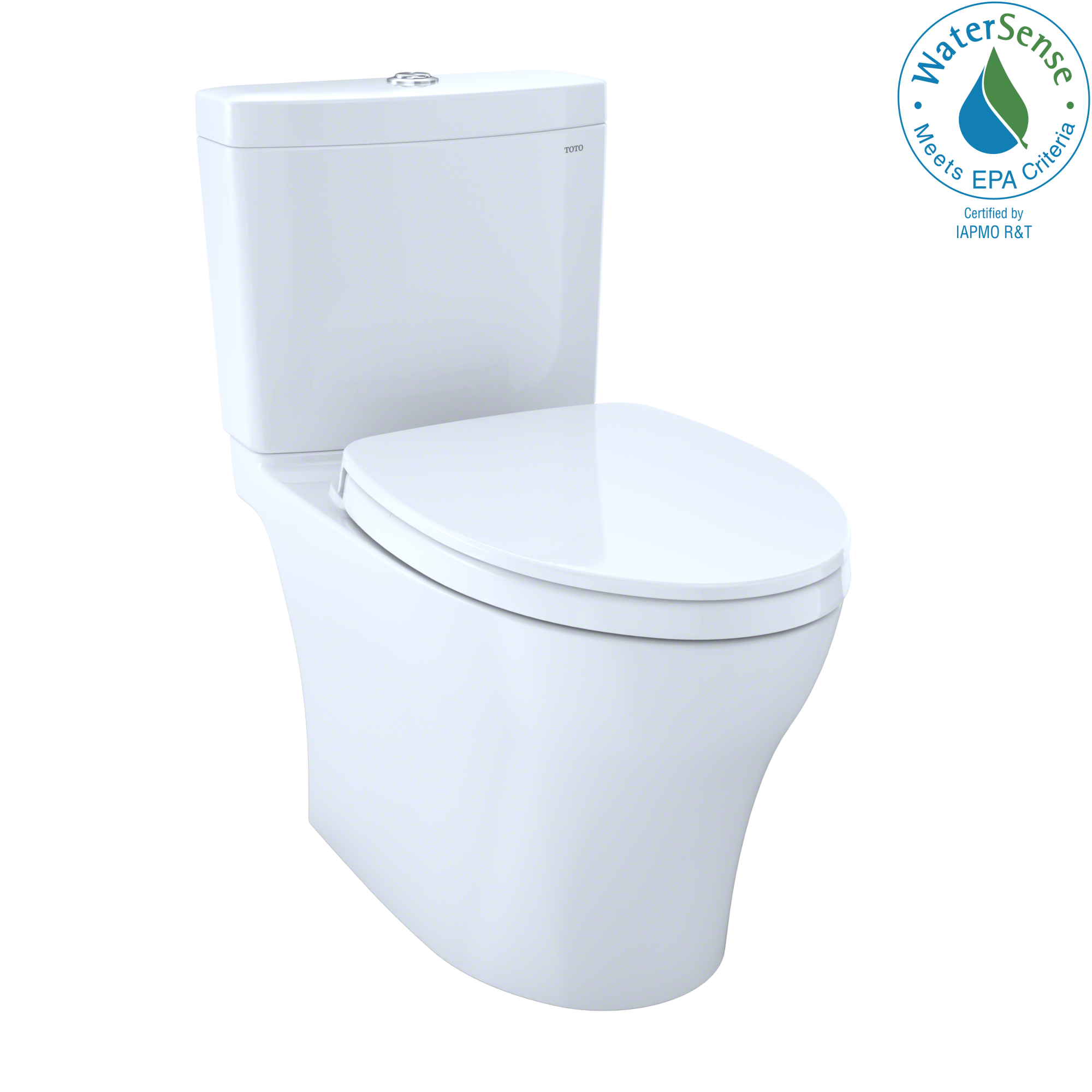 TOTO Aquia IV WASHLET+ Two-Piece Elongated Dual Flush 1.28 and 0.9 GPF Toilet with CEFIONTECT, Cotton White, Vitreous China, MS446124CEMGN#01