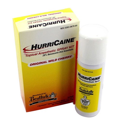HurriCaine® Topical Anesthetic Spray Kit 2 oz Aerosol Can w/200 Extension Tubes, Wild Cherry