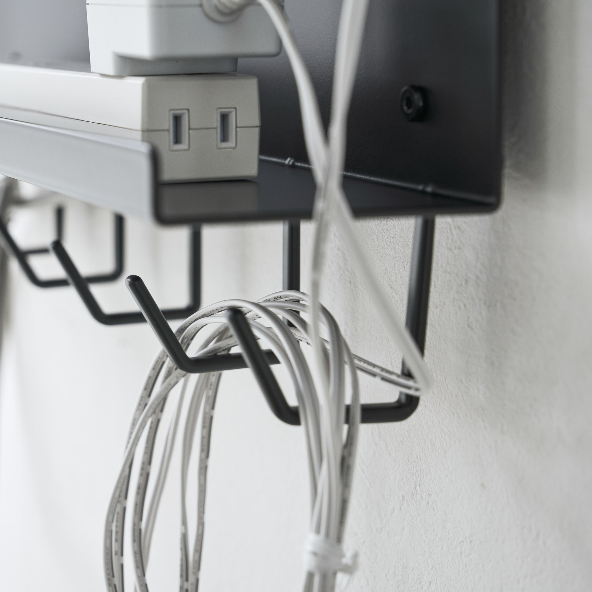 Under-Desk Cable & Router Organizer : Hook Rail for Cables