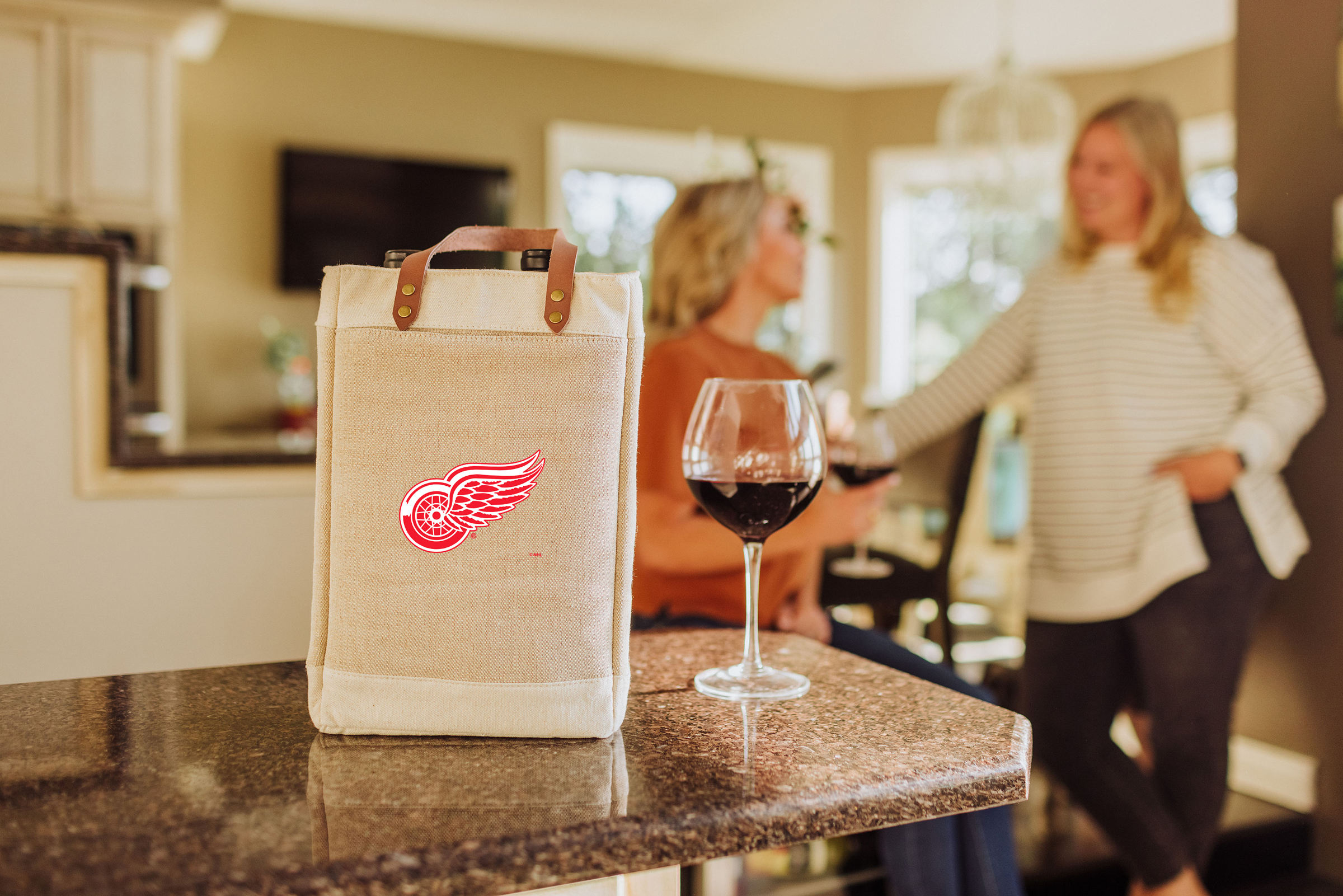 Detroit Red Wings - Pinot Jute 2 Bottle Insulated Wine Bag
