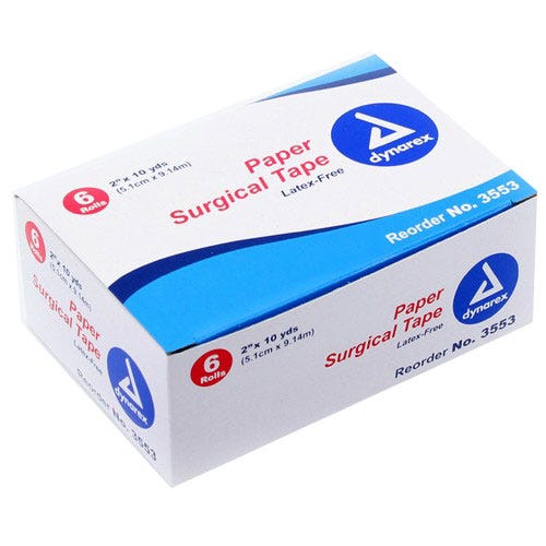 Surgical Tape Paper 2" x 10Yds  - 6/Box