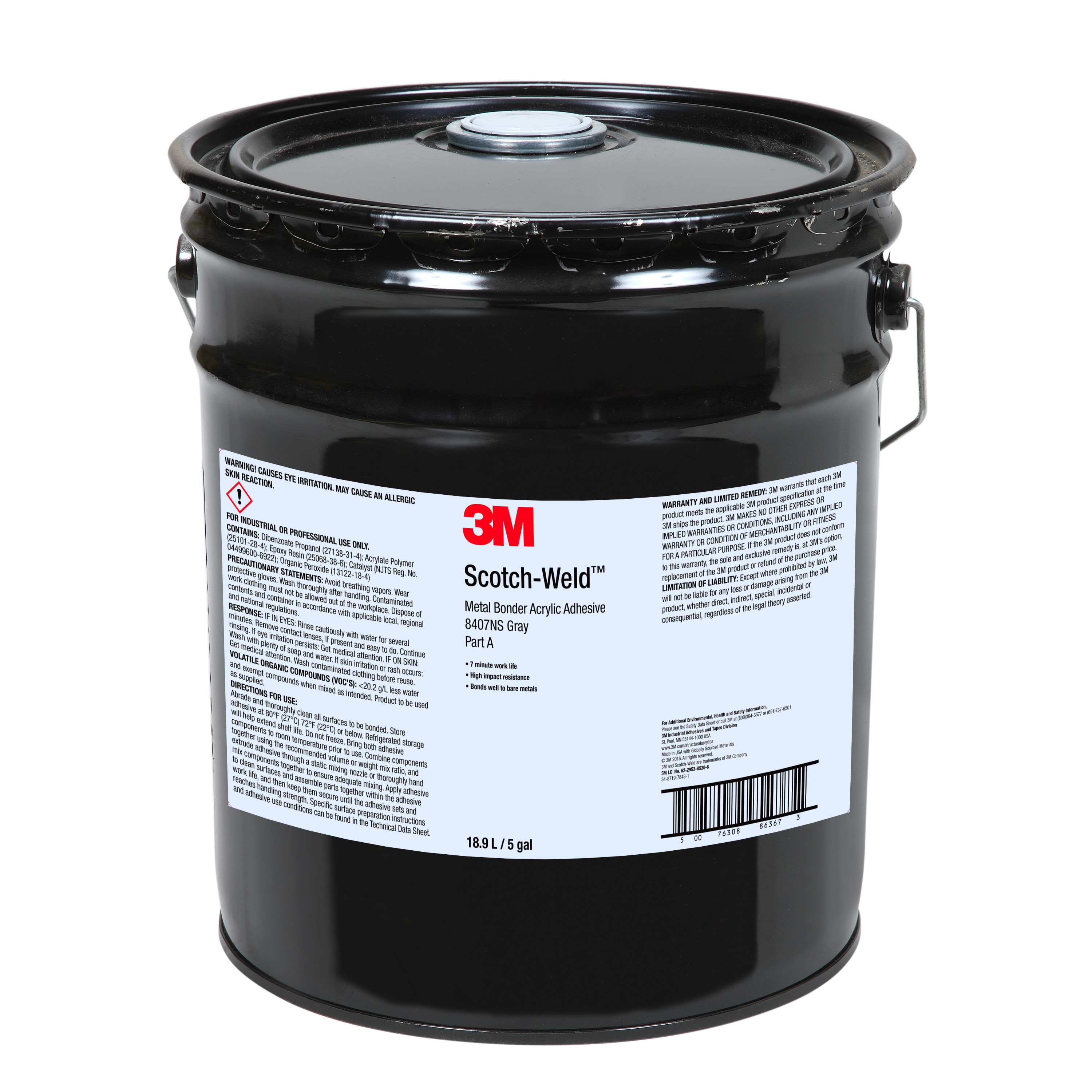 SKU 7100105384 | 3M™ Scotch-Weld™ Metal Bonder Acrylic Adhesive 8407NS