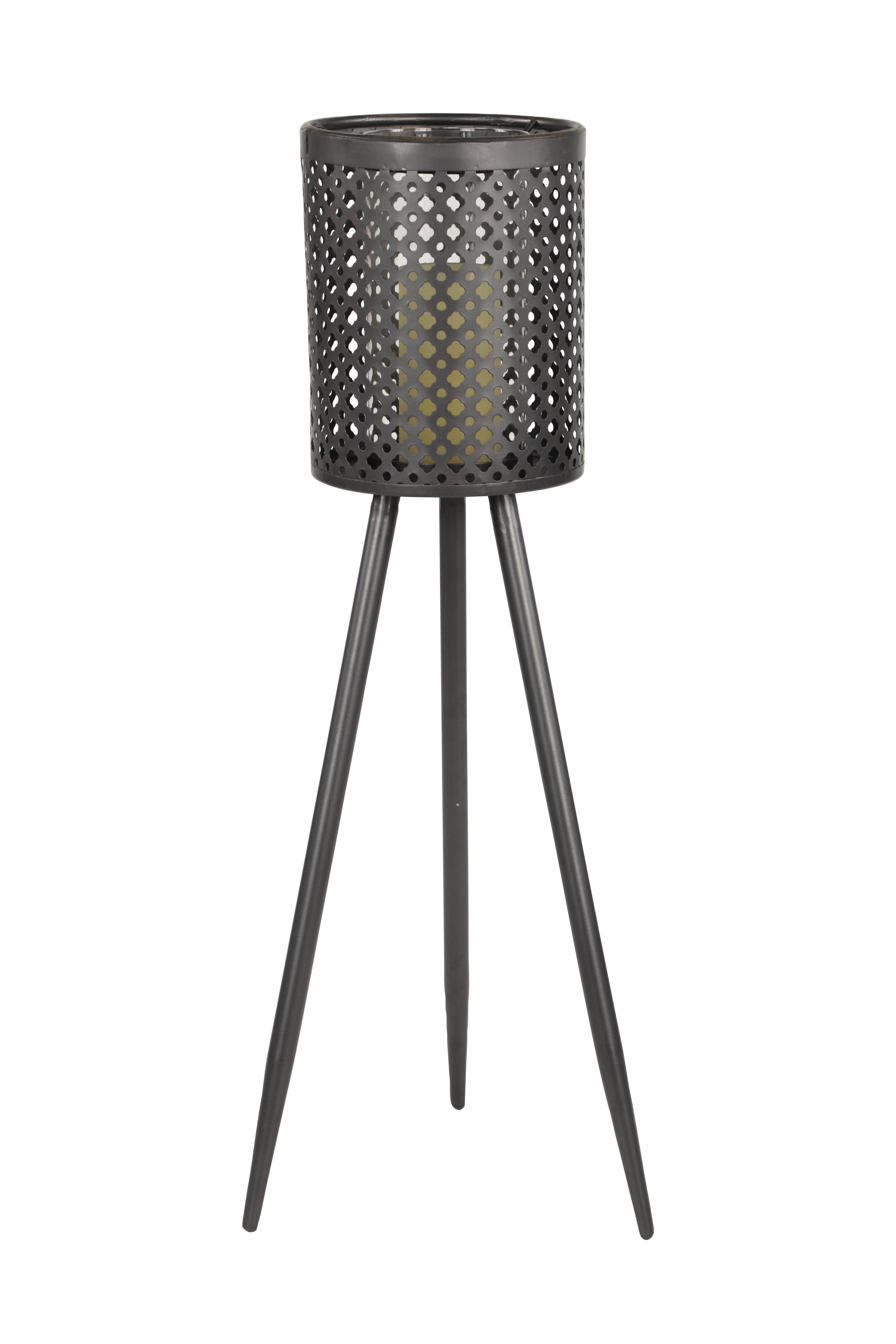 Black Metal  Candle Lantern, 8" x 8" x 31"