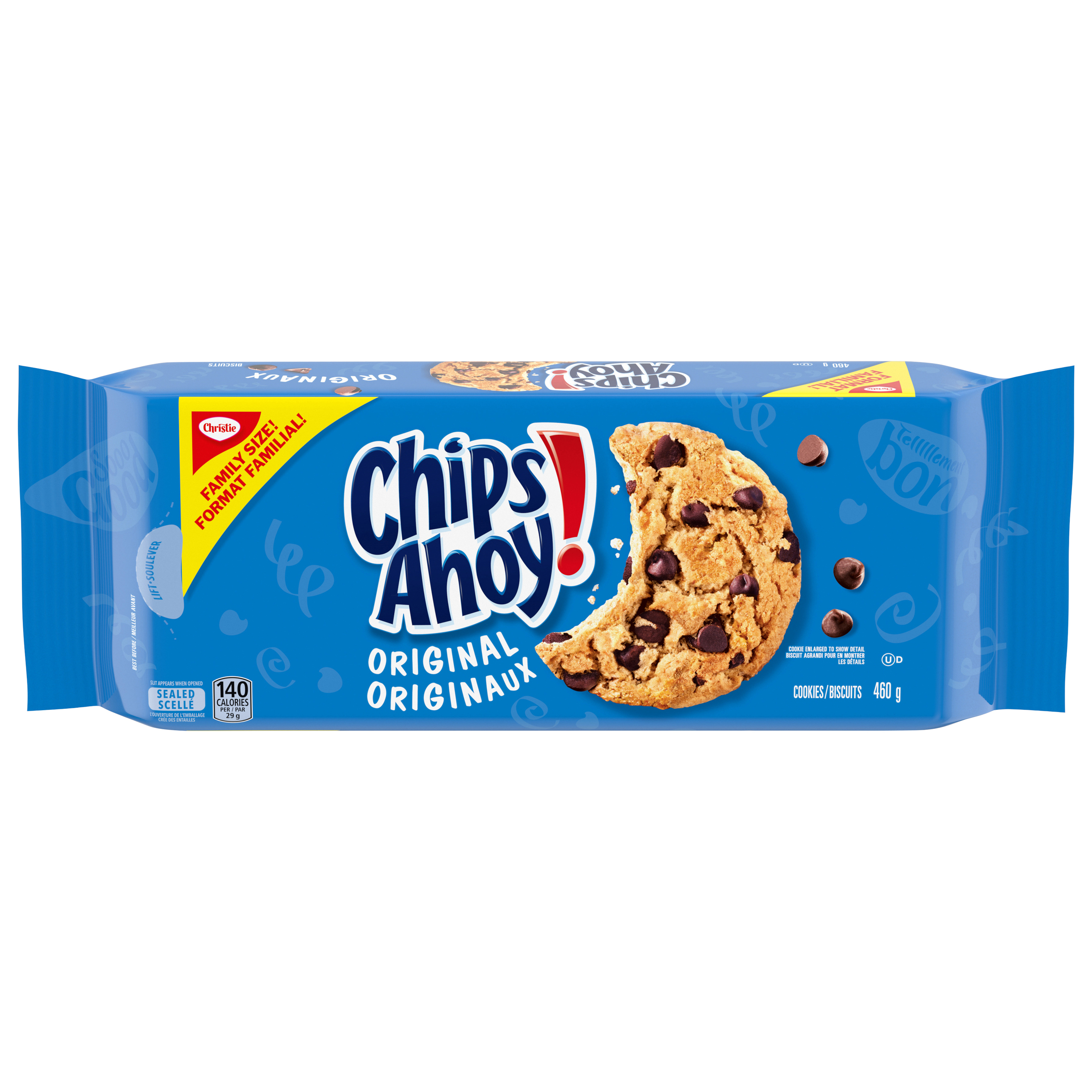 CHIPS AHOY! Original Chocolate Chip Cookies, 1 Family Size Resealable Pack, 460 g