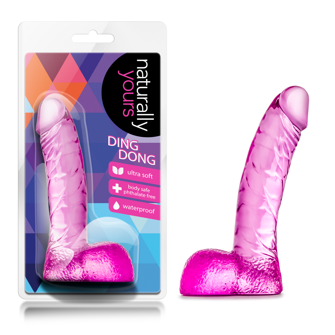 Blush Naturally Yours Ding Dong Realistic Pink 5.5-Inch Long Dildo With Balls