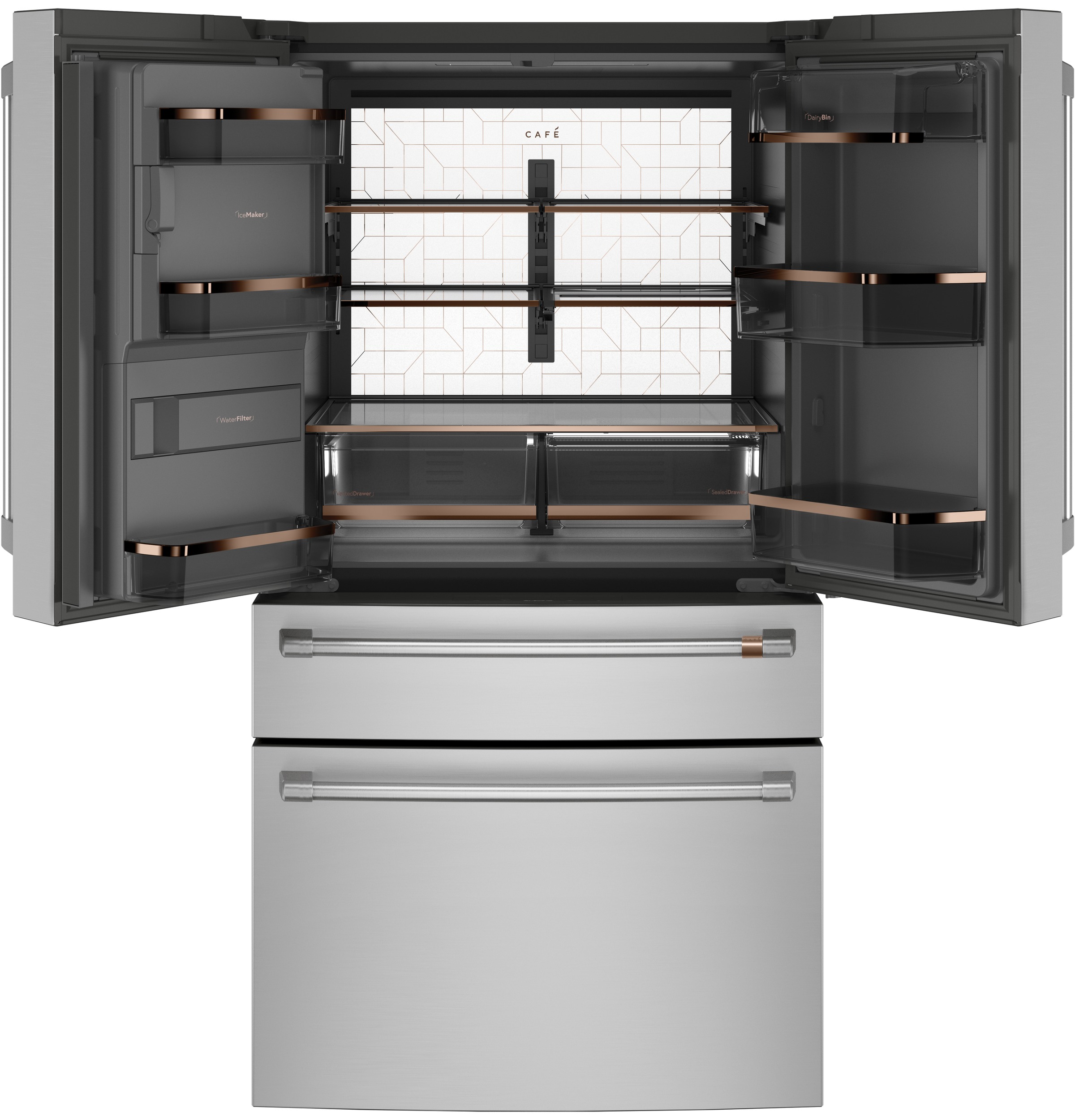 36" Std-Depth 28.0 CuFt 4 Dr French Dr Extrnl Dispnr Std Ice & Water XWF Filter ENERGY STAR® Qualified — Connectable via built-in WiFi view 3