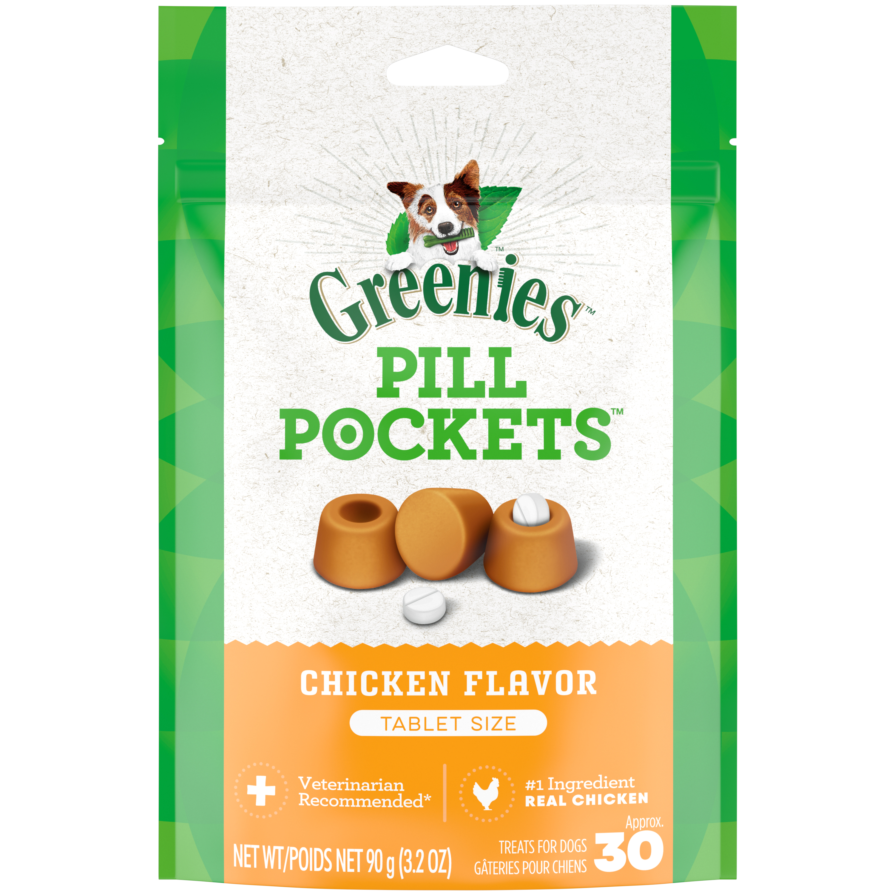 3.2 oz. Greenies Pill Pocket Chicken Tab Pill Pocket - Treats