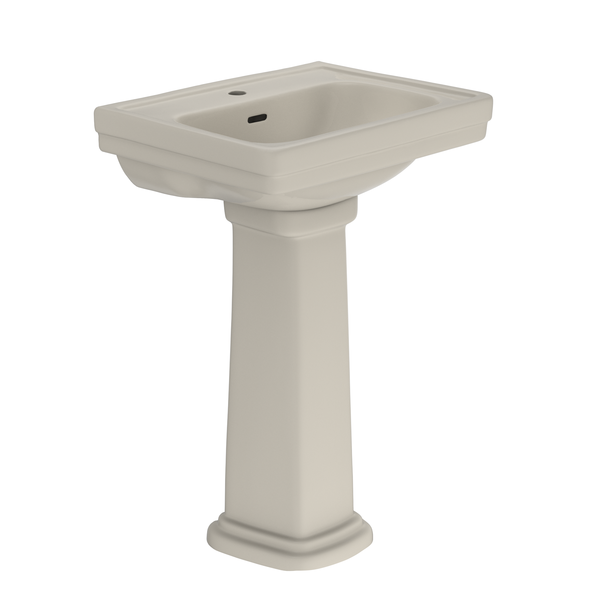 TOTO Promenade 24" x 19-1/4" Rectangular Pedestal Bathroom Sink for Single Hole Faucets, Bone, Vitreous China, LPT532N#03