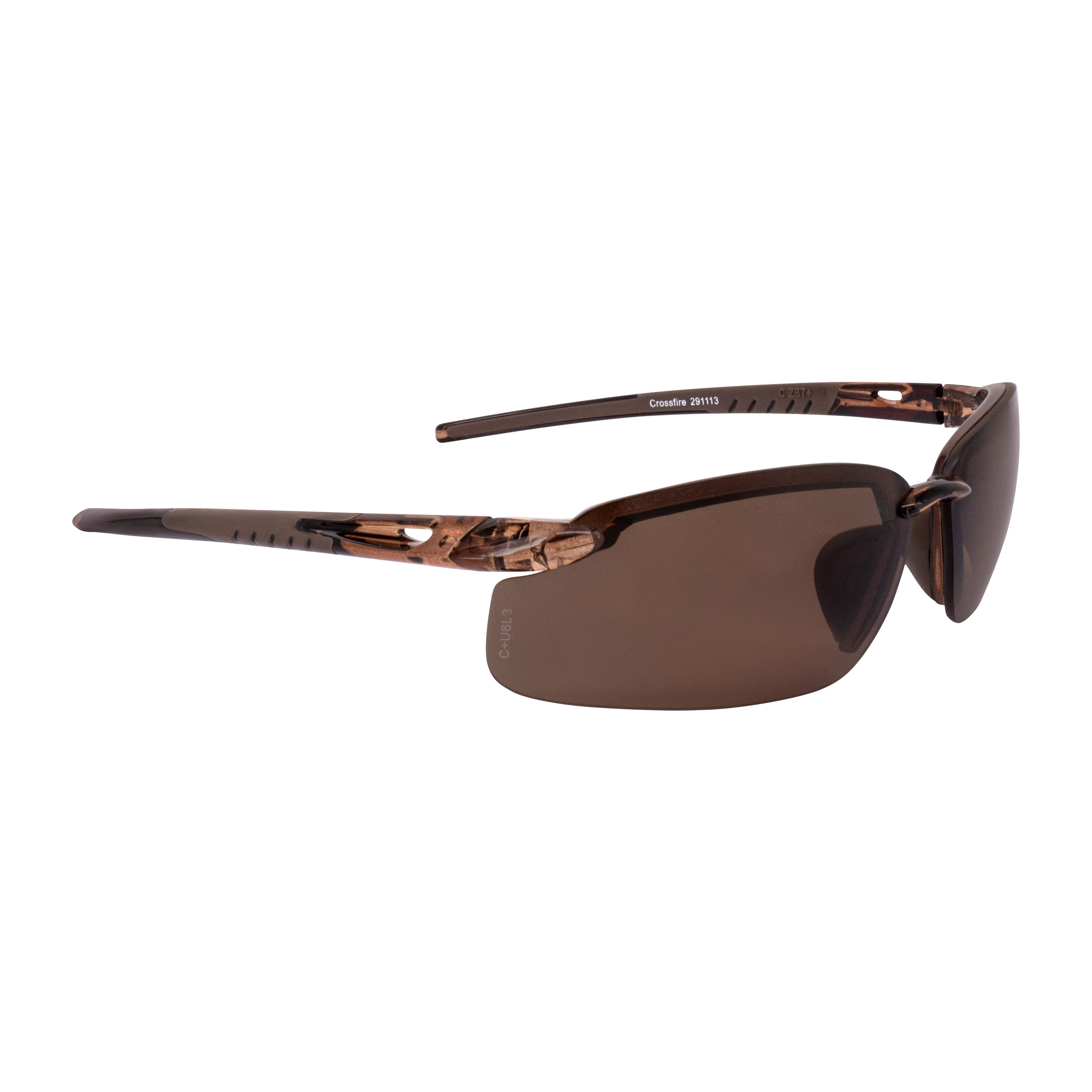ES5 Premium Safety Eyewear - Crystal Brown Frame - Polarized Brown Lens