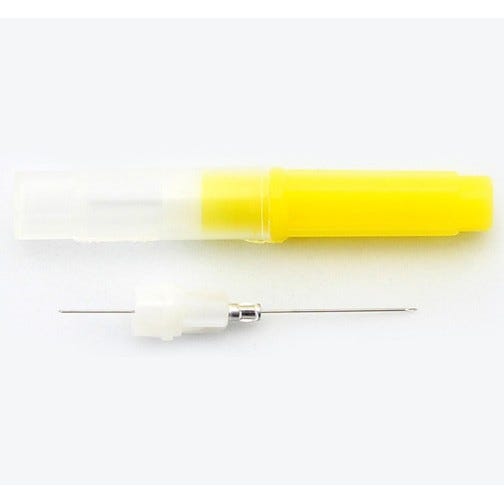 Monoject™ Dental Needle, 27 G Short (3/4"), Plastic Hub, Yellow - 100/Box