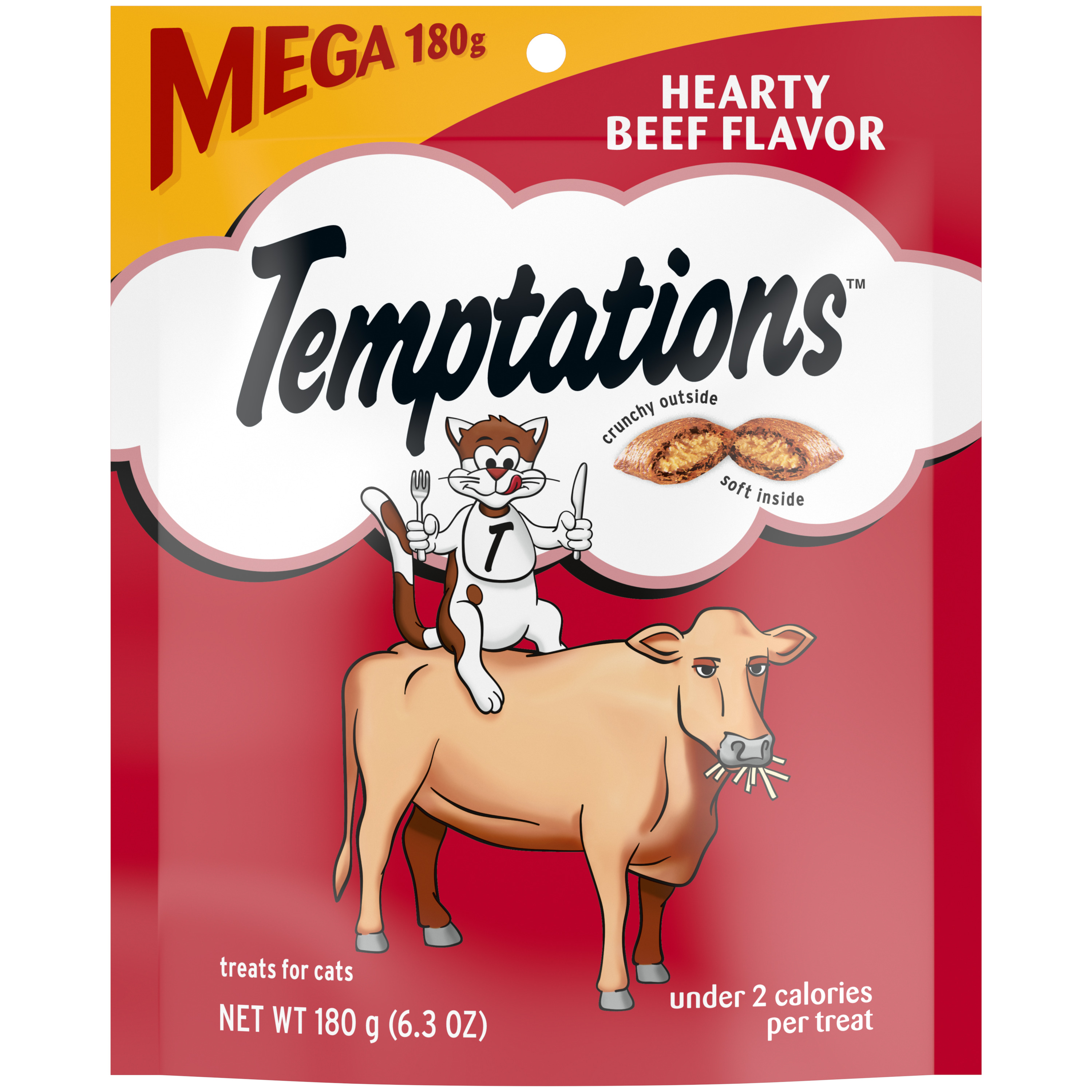 6.35 oz. Whiskas Temptations Hearty Beef Flavor - Treats