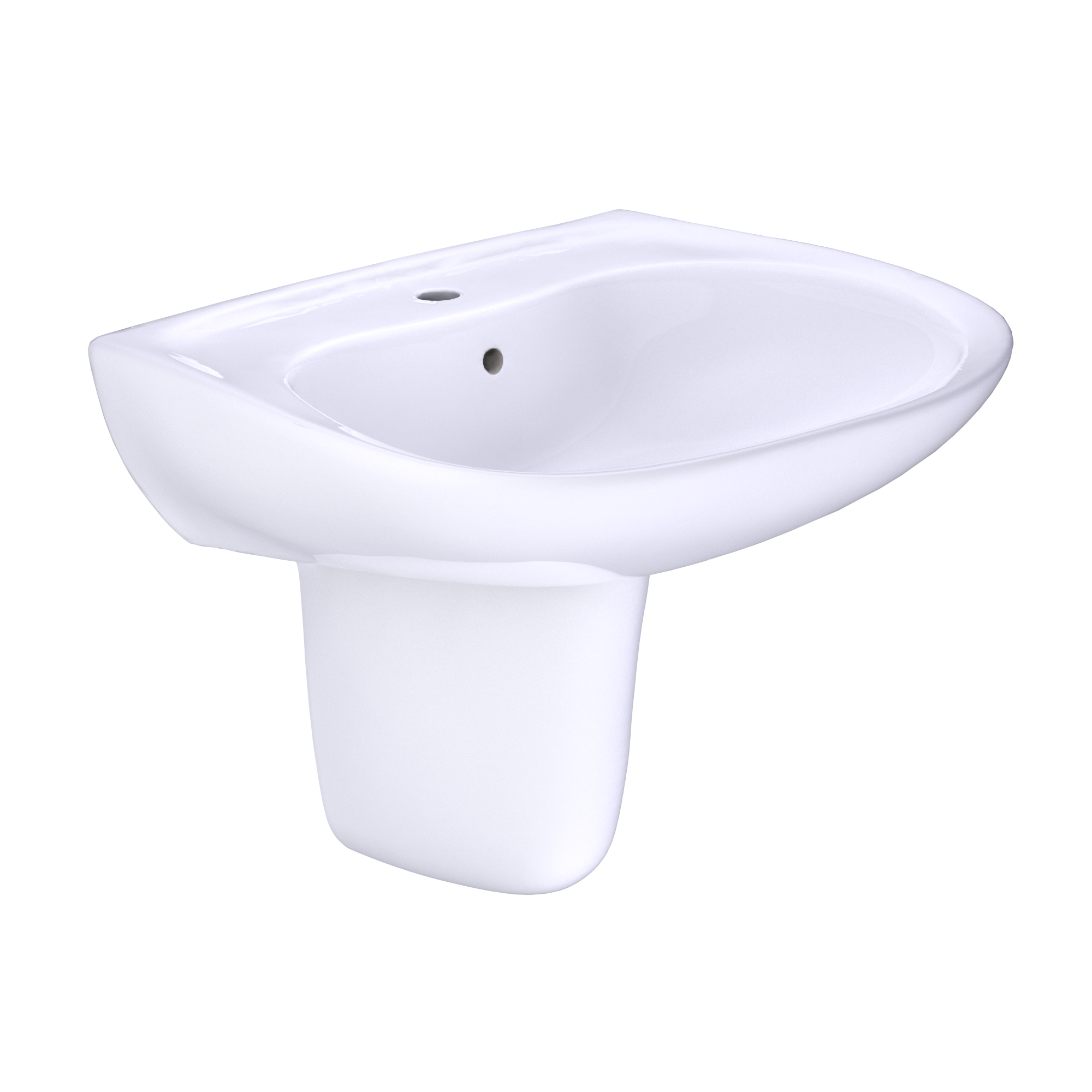 TOTO Prominence Oval Wall-Mount Bathroom Sink with CeFiONtect and Shroud for Single Hole Faucets, Cotton White, Vitreous China, LHT242G#01