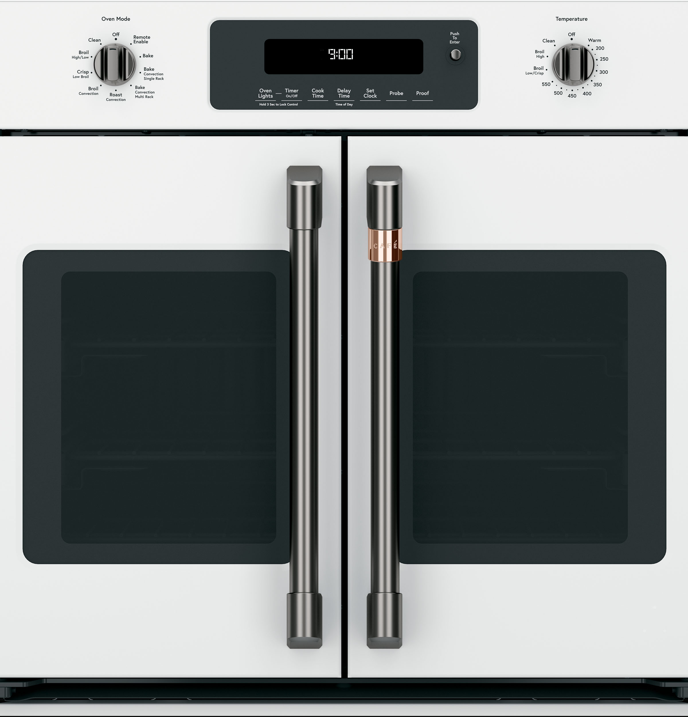 30" Width Hndl & Knob Kit for French-Dr Sgl Wall Ovens Brushed Black For use w/ Wall Ovens — Not Connectable view 3