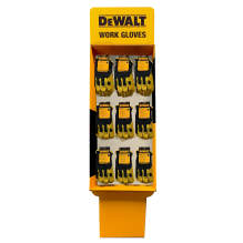 DEWALT FS9-DPG216 Performance Leather Hybrid Gloves 9 Peg Free Standing Corrugated Display, 36 Pairs