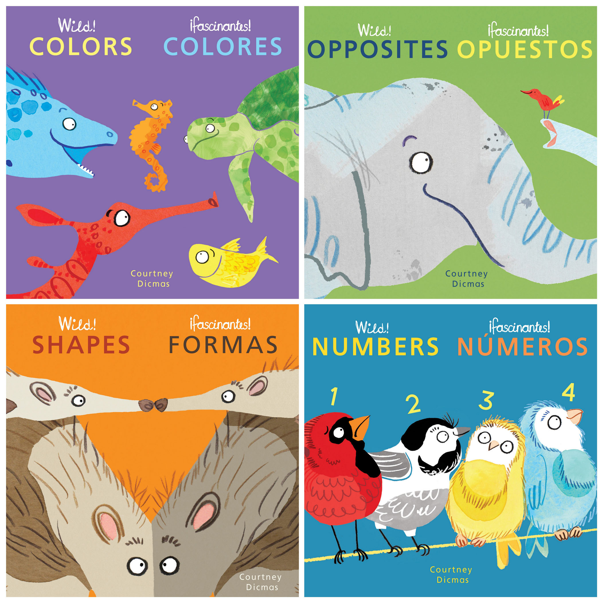 Child's Play Books Wild! Concepts Bilingual Board Books, Set of 4
