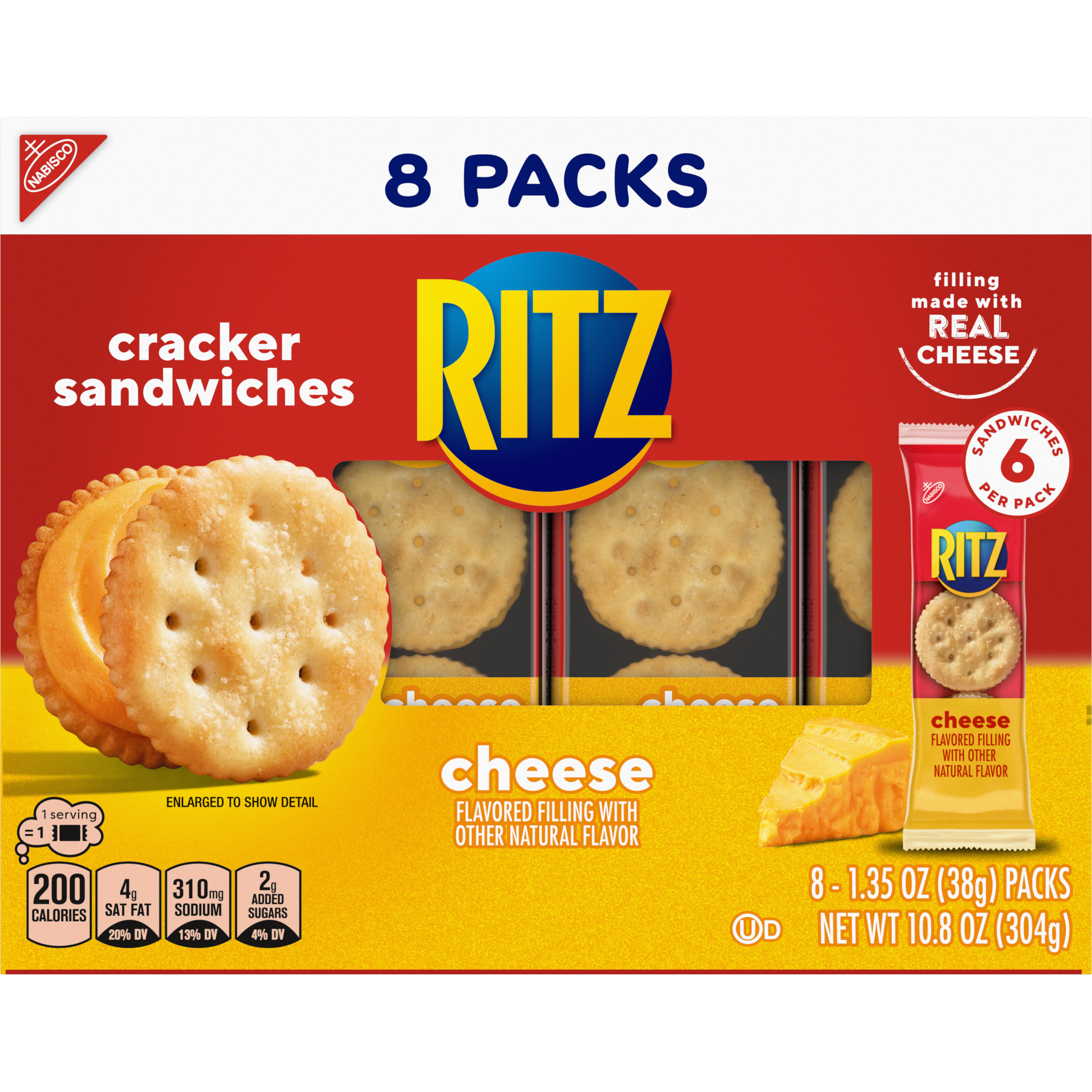 RITZ Cheese Sandwich Crackers, 8 - 1.35 oz Packs-thumbnail-5
