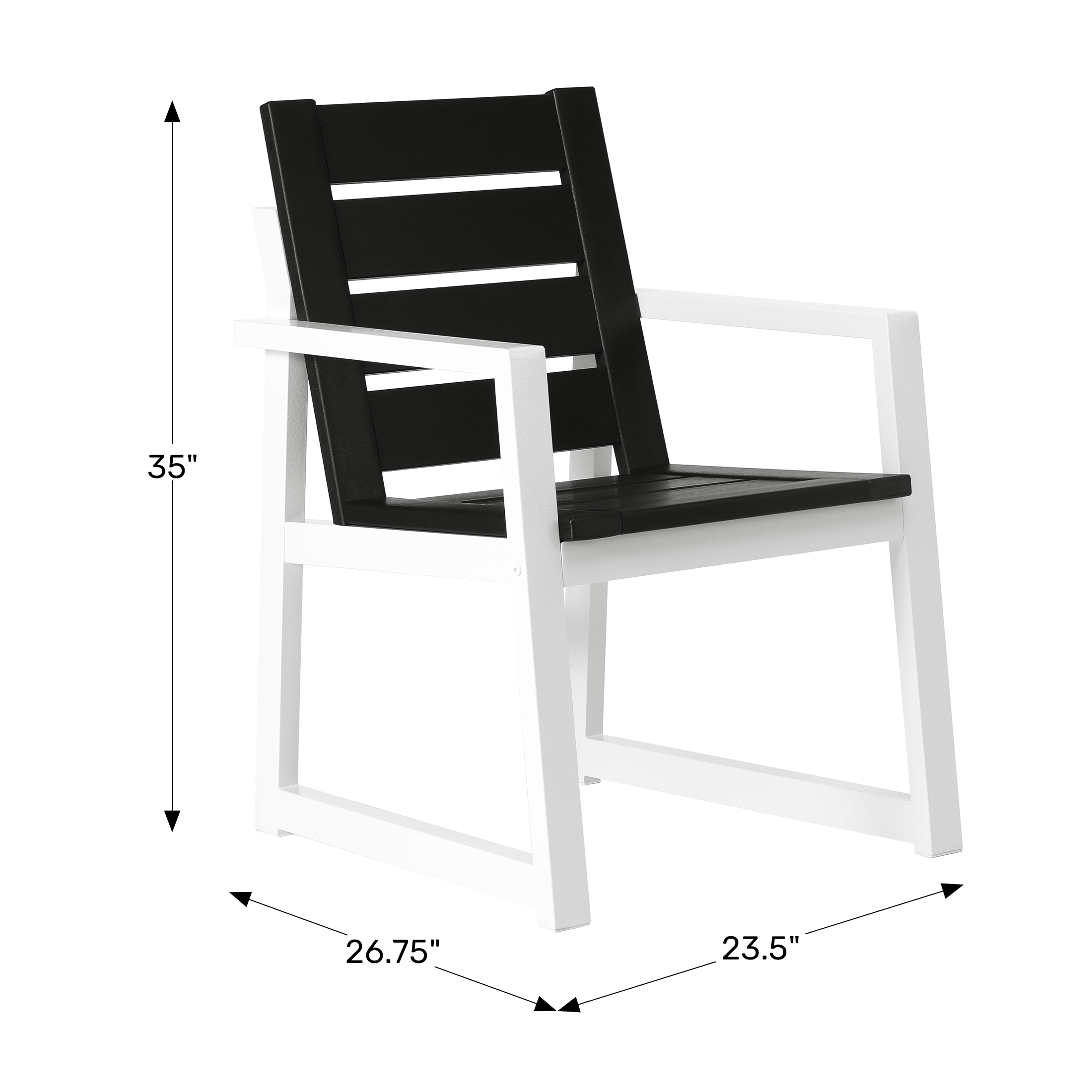 HDPE Outdoor Patio Dining Arm ChairWWT Spec Image