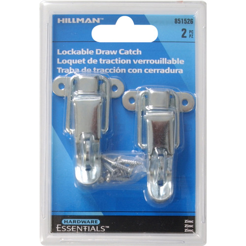 Hardware Essentials Lockable Draw Catch Zinc 2 Pack
