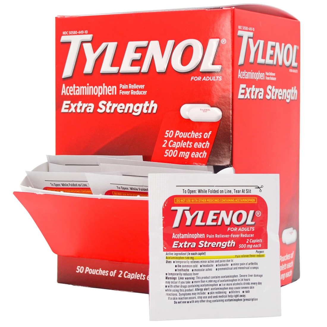 Tylenol® Extra Small D/Pack, 50 x 2