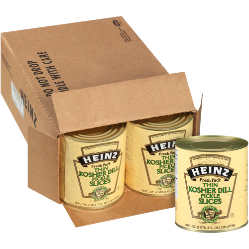  HEINZ Thin Kosher Dill Pickles #10 Can, 99 fl. oz. (Pack of 6) 