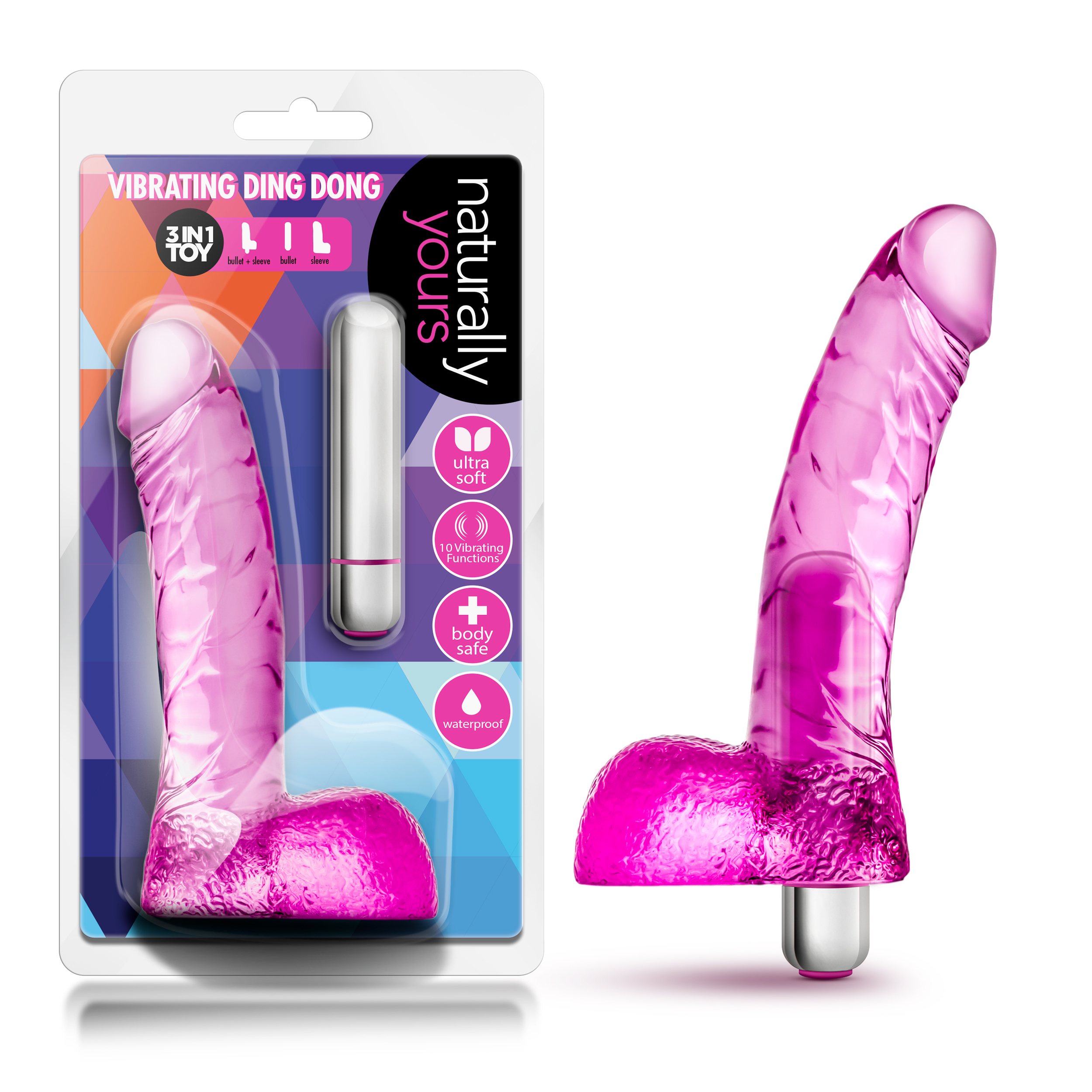 Blush Naturally Yours Vibrating Ding Dong Pink 6.5-Inch Vibrator