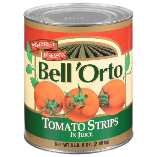  BELL ORTO Peeled Tomato Strips, 102 oz. Can (Pack of 6) 
