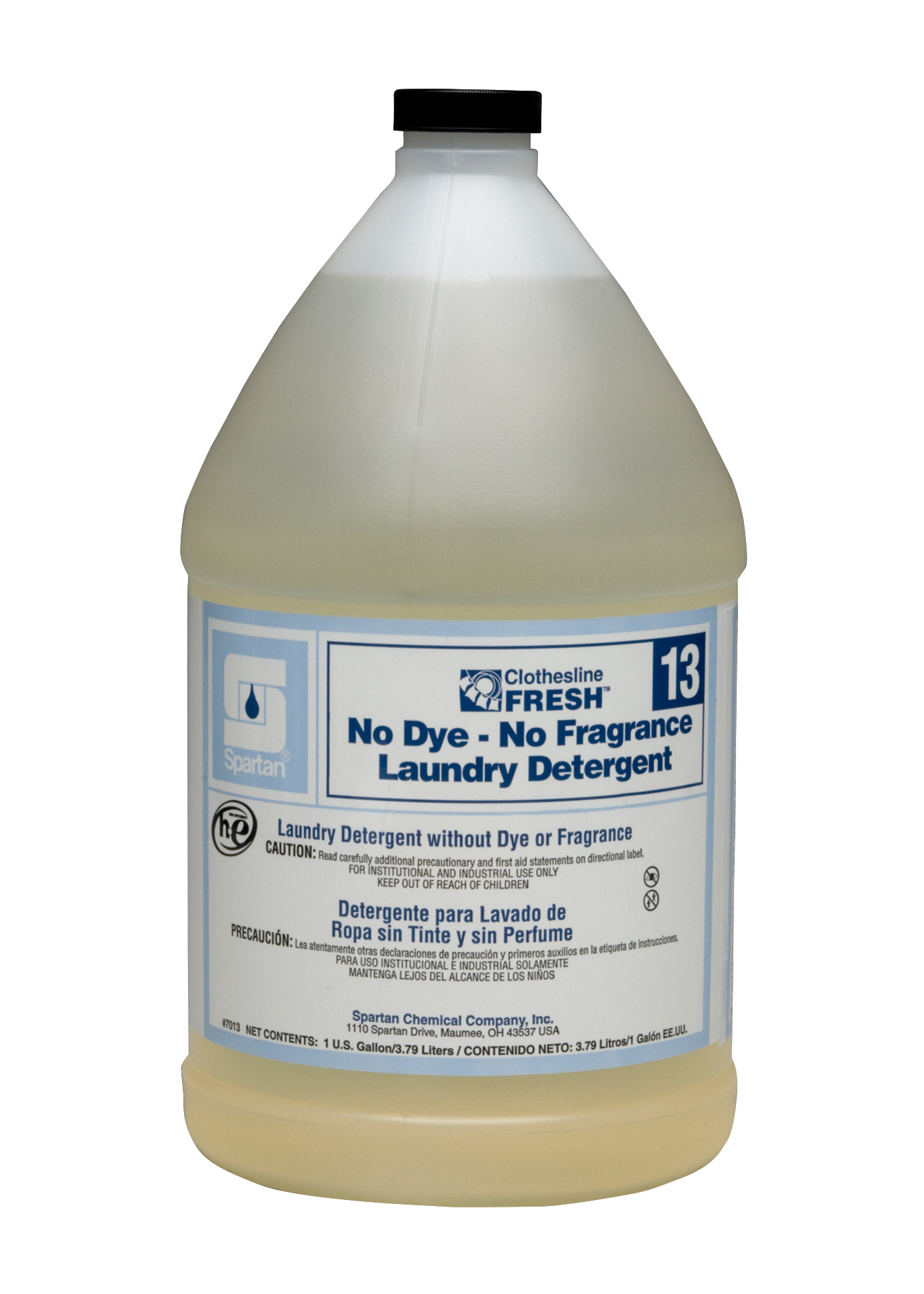 Spartan Chemical Company Clothesline Fresh No Dye-No Fragrance Laundry Detergent 13, 1 GAL 4/CSE