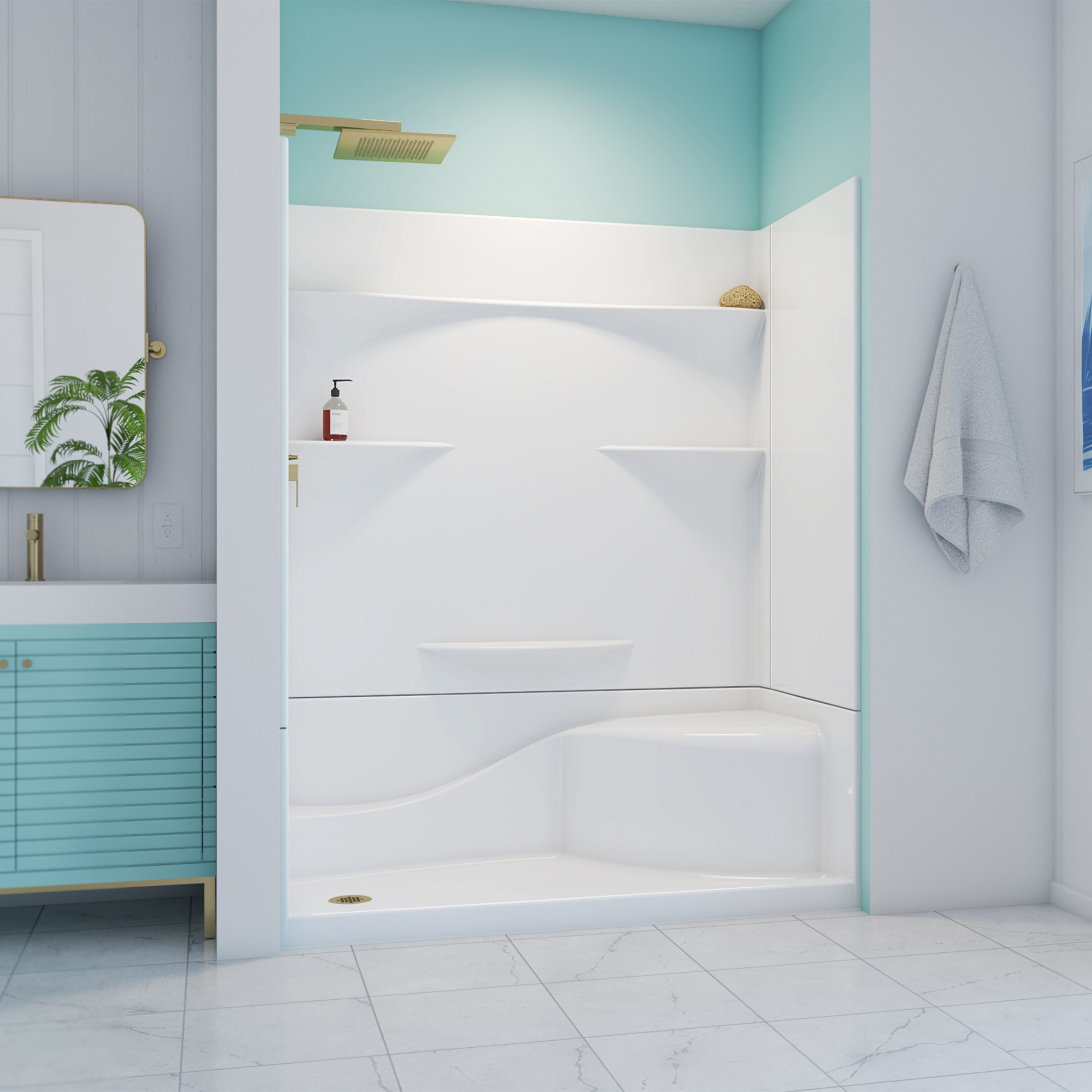 6030span Acrylx Alcove Shower Base In view 3