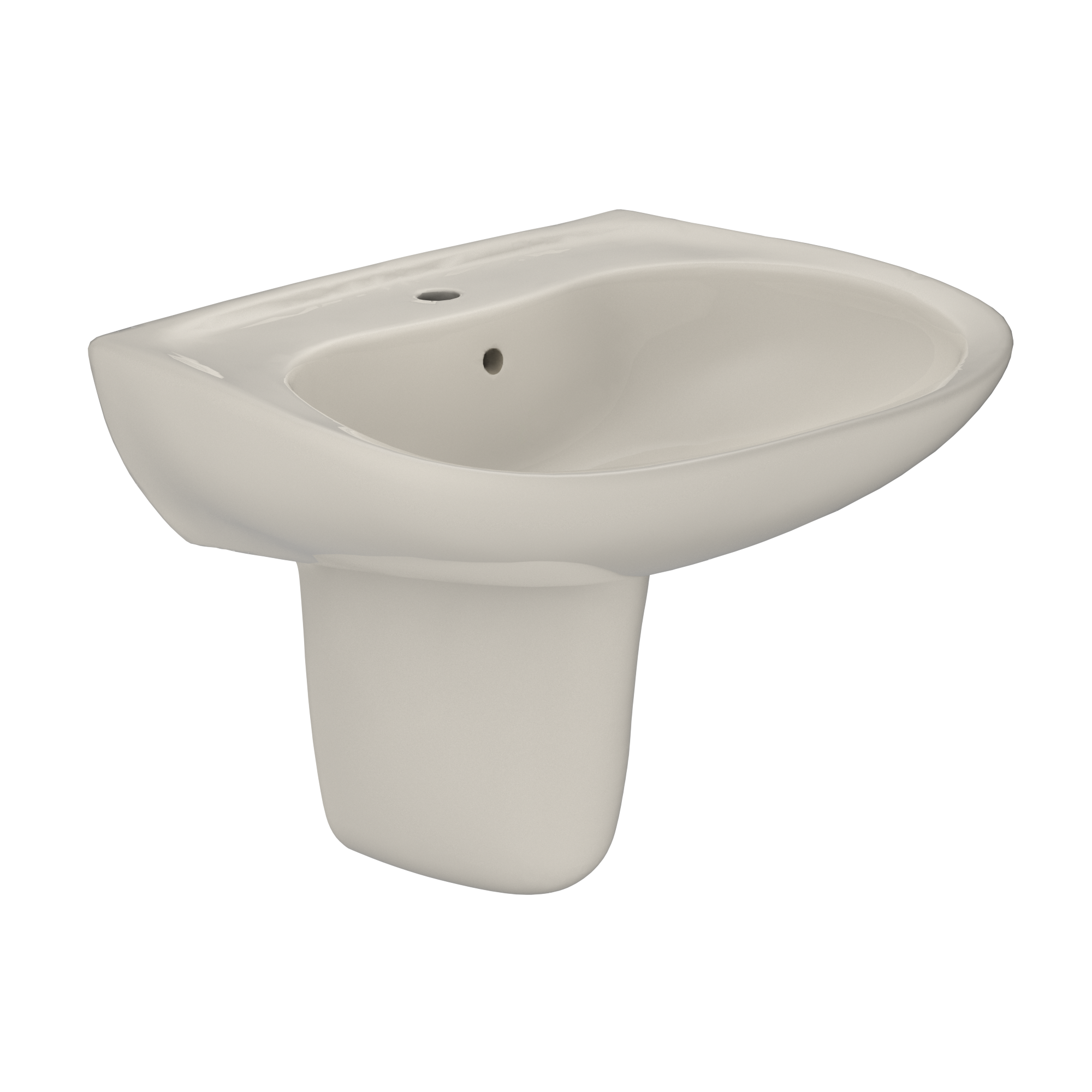 TOTO Prominence Oval Wall-Mount Bathroom Sink with CeFiONtect and Shroud for Single Hole Faucets, Sedona Beige, Vitreous China, LHT242G#12