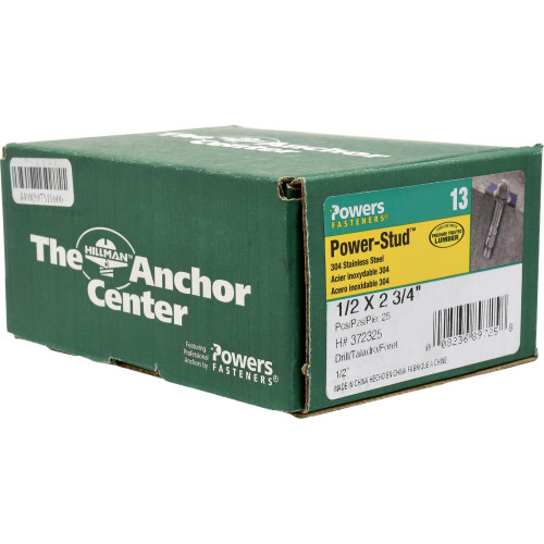 304 Stainless Steel PowerStud Wedge Anchors 1/2" x 23/4"