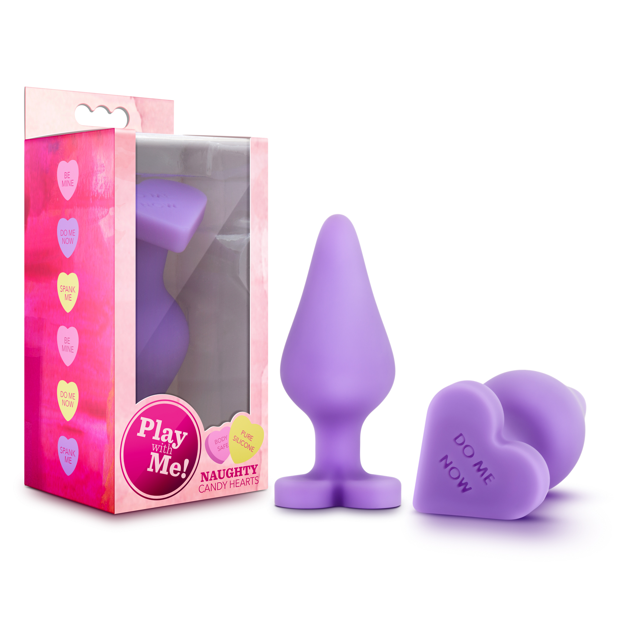 Blush Play with Me Naughty Candy Heart Do Me Now Purple 3.5-Inch Anal Plug