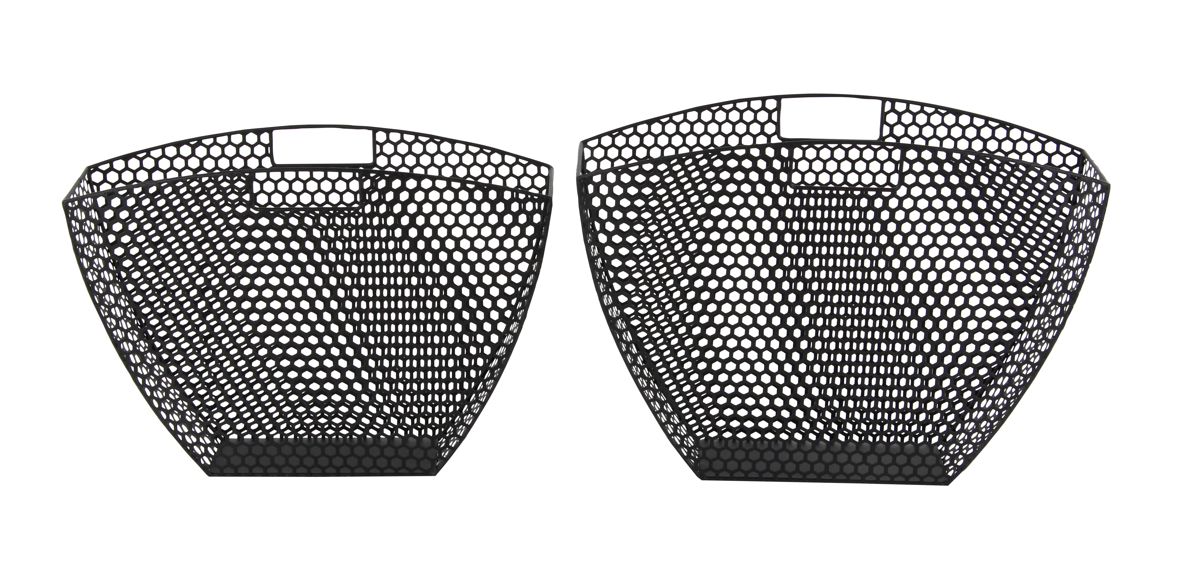 Black Metal Contemporary Magazine Rack Holder, Set of 2 13" x 19" x 5"