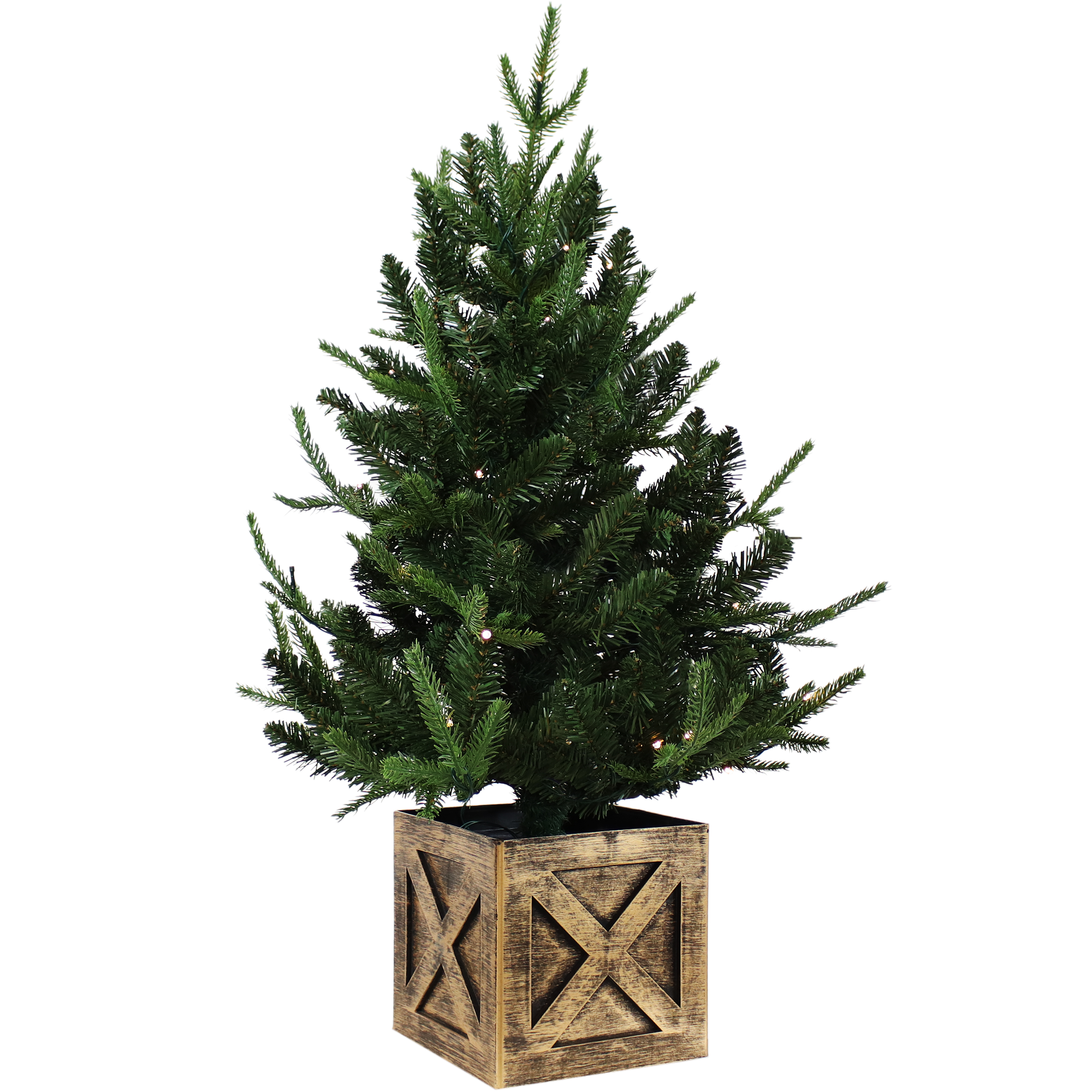 3' Battery Operated Pre-Lit Farmhouse Fir Artificial Christmas Tree