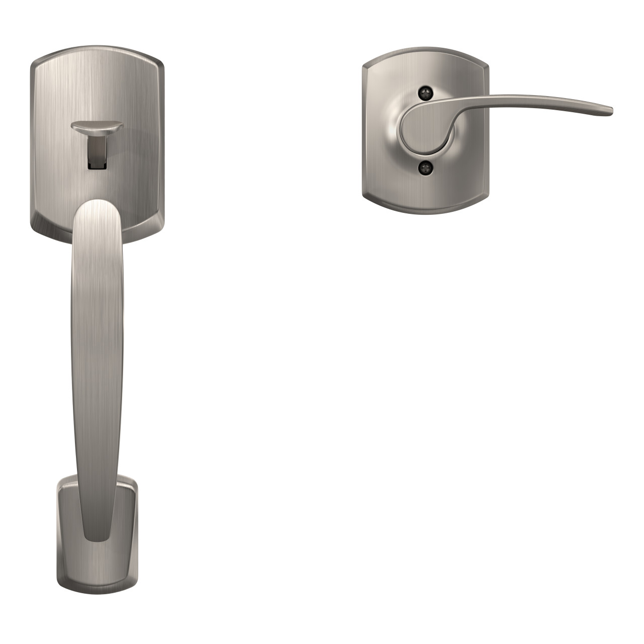 Front Entry Handle and Merano Lever with Greenwich Trim