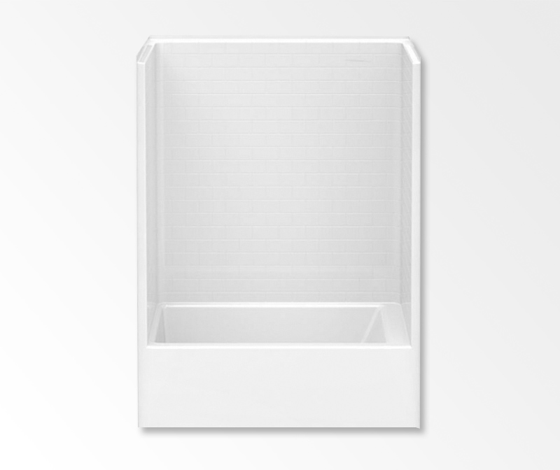 6032STTM AFR 60 x 32 AcrylX Alcove Right-Hand Drain One-Piece Tub Shower in White view 2